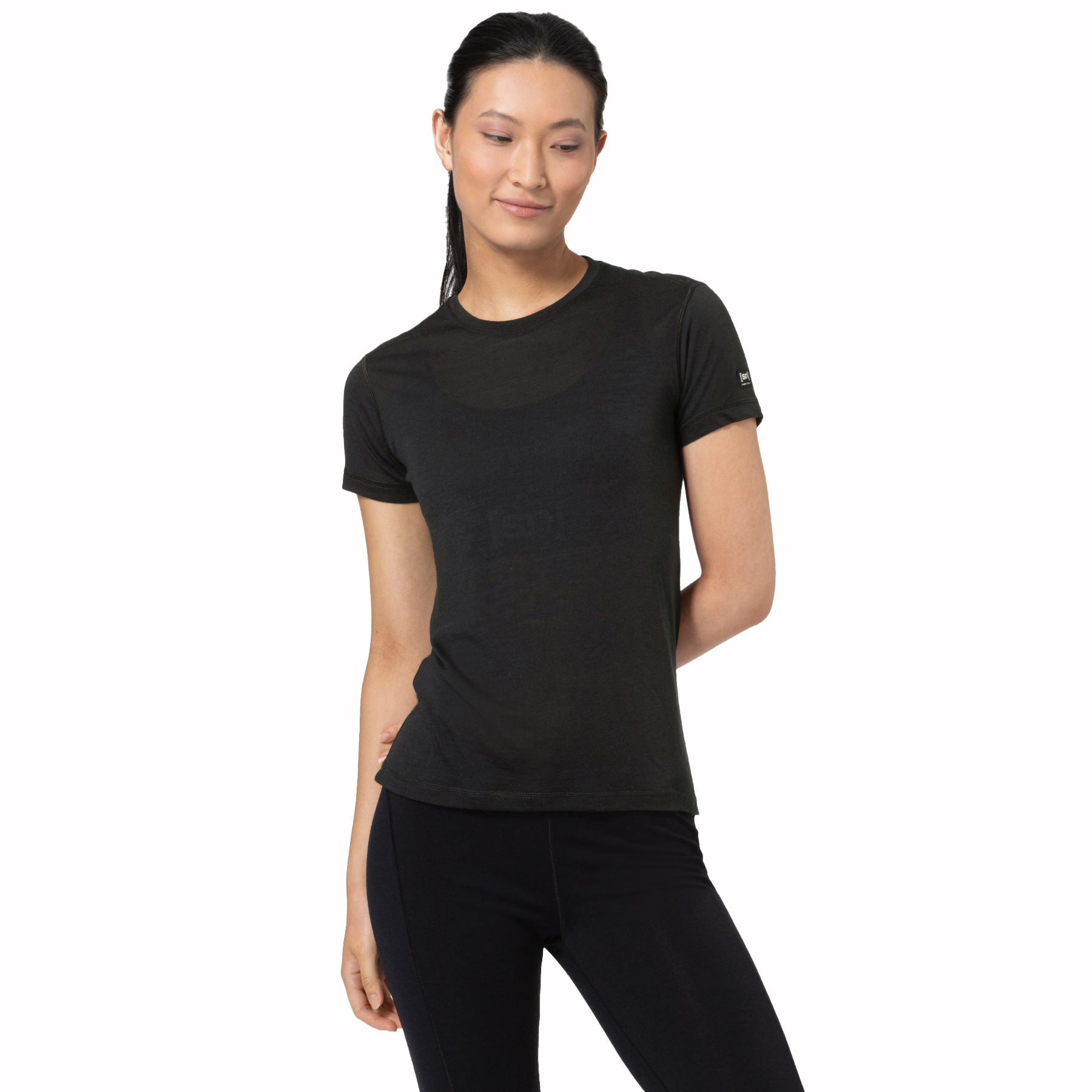 Produktbild von SUPER.NATURAL Sierra140 Kurzarm-Unterhemd Damen - Jet Black