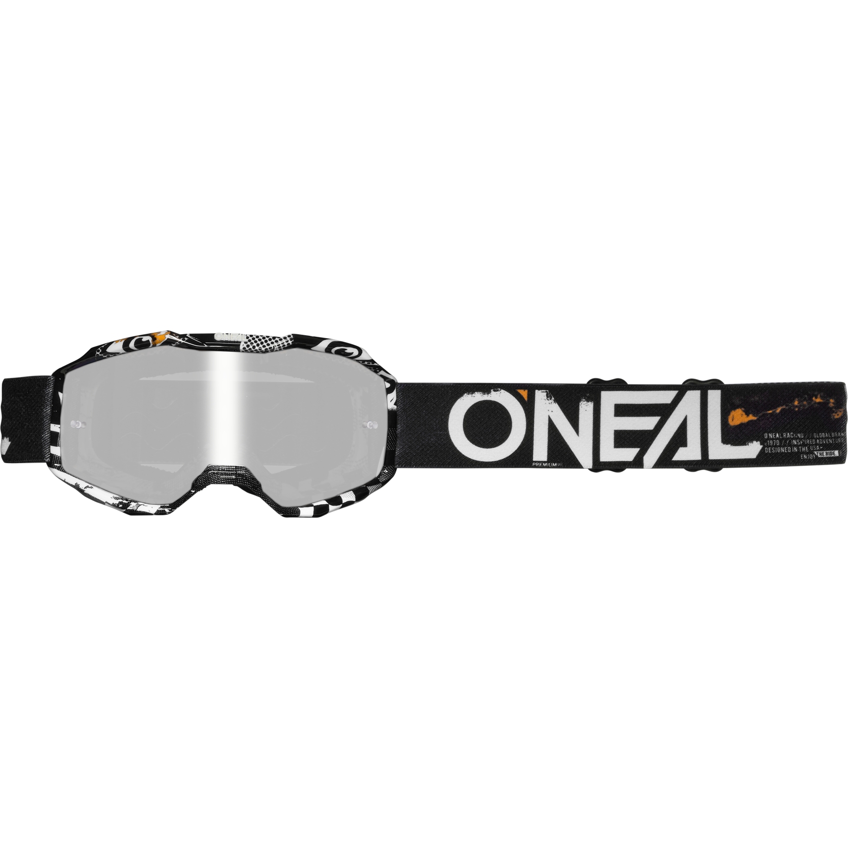 Image of O'Neal B-10 Youth Goggle - ATTACK V.24 black/white - silver mirror