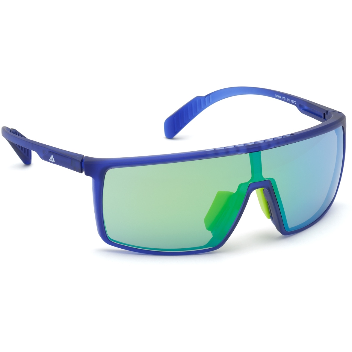 Picture of adidas Sp0004 Injected Sports Sunglasses - Frosted Electric Blue / Contrast Mirror Green