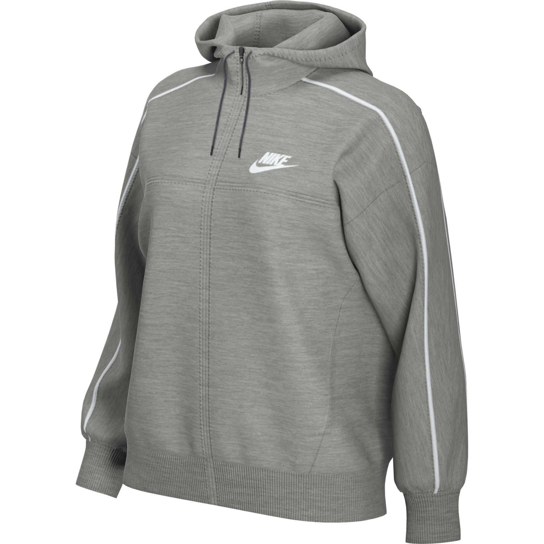 Produktbild von Nike Sportswear Millennium Kapuzenjacke Damen - dark grey heather/white CZ8338-063