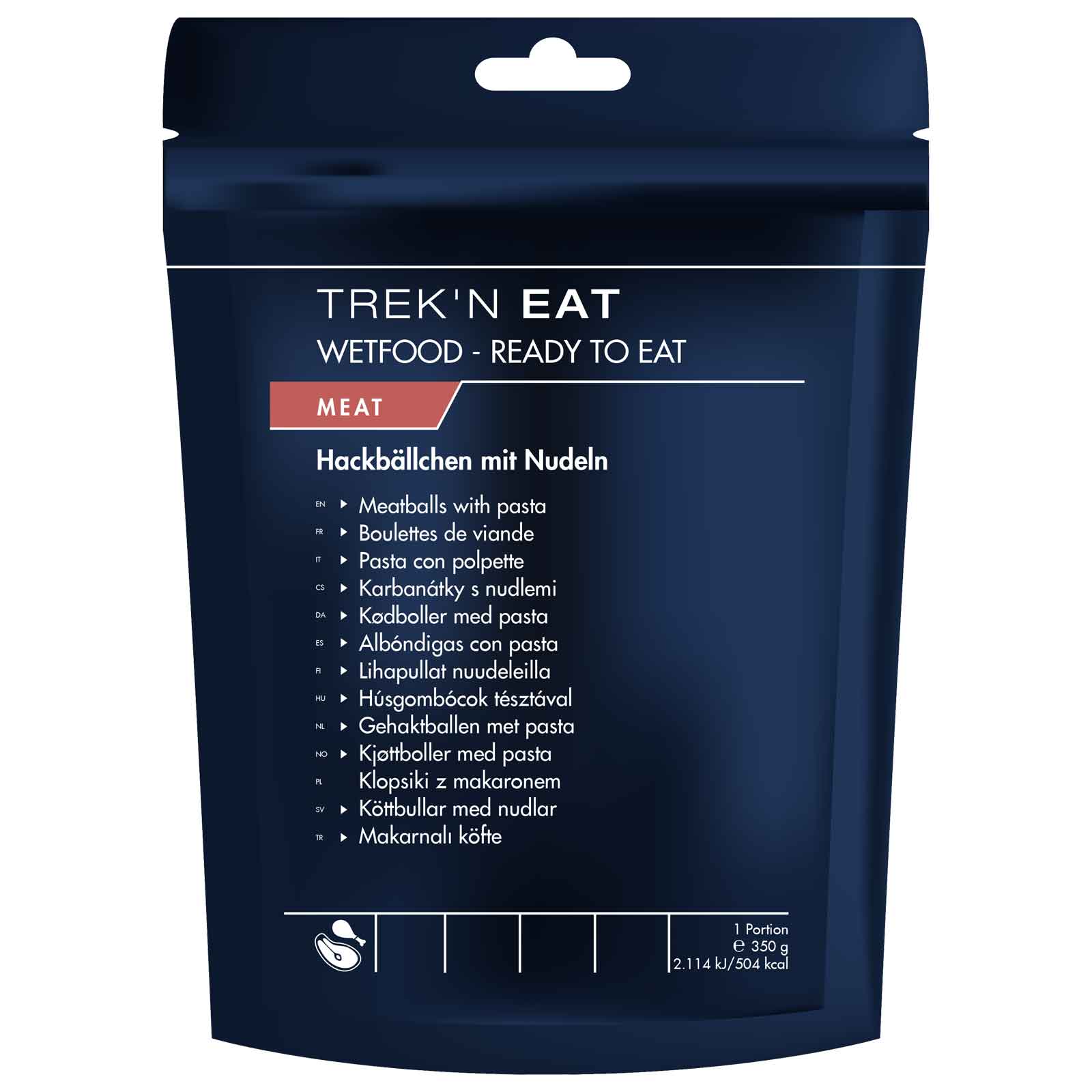 Productfoto van Trek&#039;N Eat Gehaktballen met Pasta - Wetfood - 350g