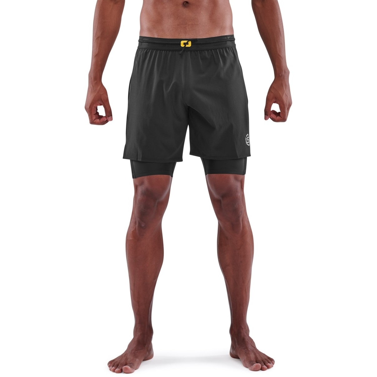 Image of SKINS 3-Series Superpose Fitness Shorts 2 in 1 - Black