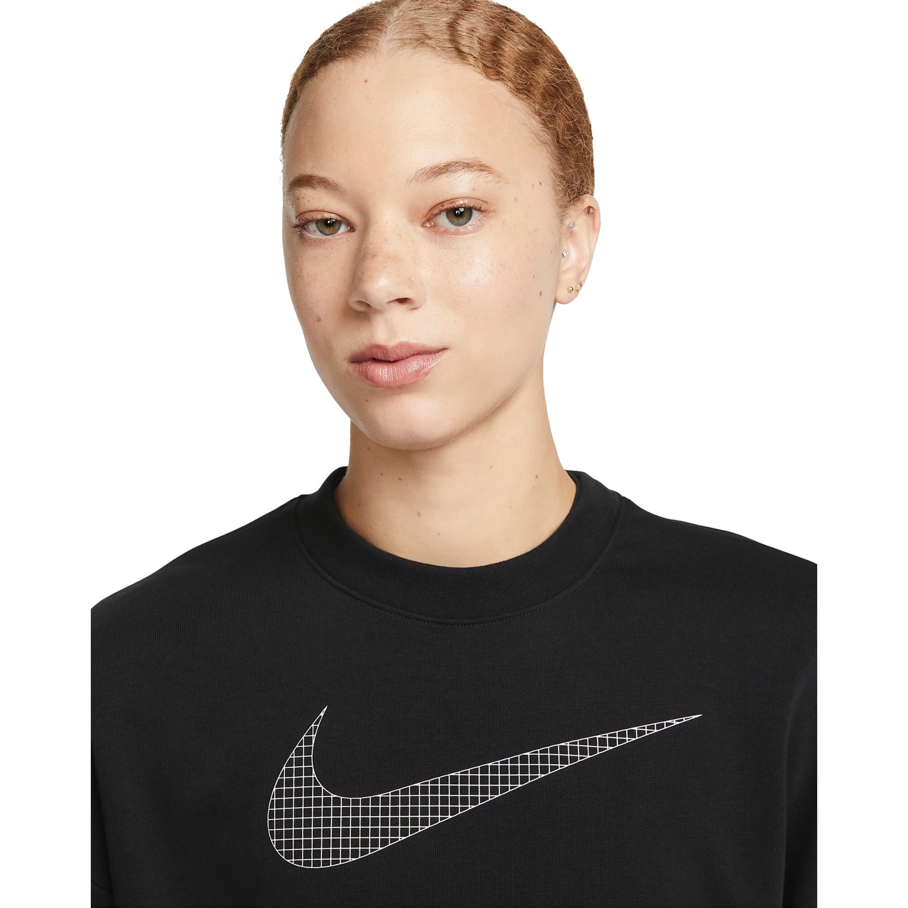 Nike Dri-FIT Get Fit French-Terry Crew Neck Women - black/iron grey/white  DX0074-010