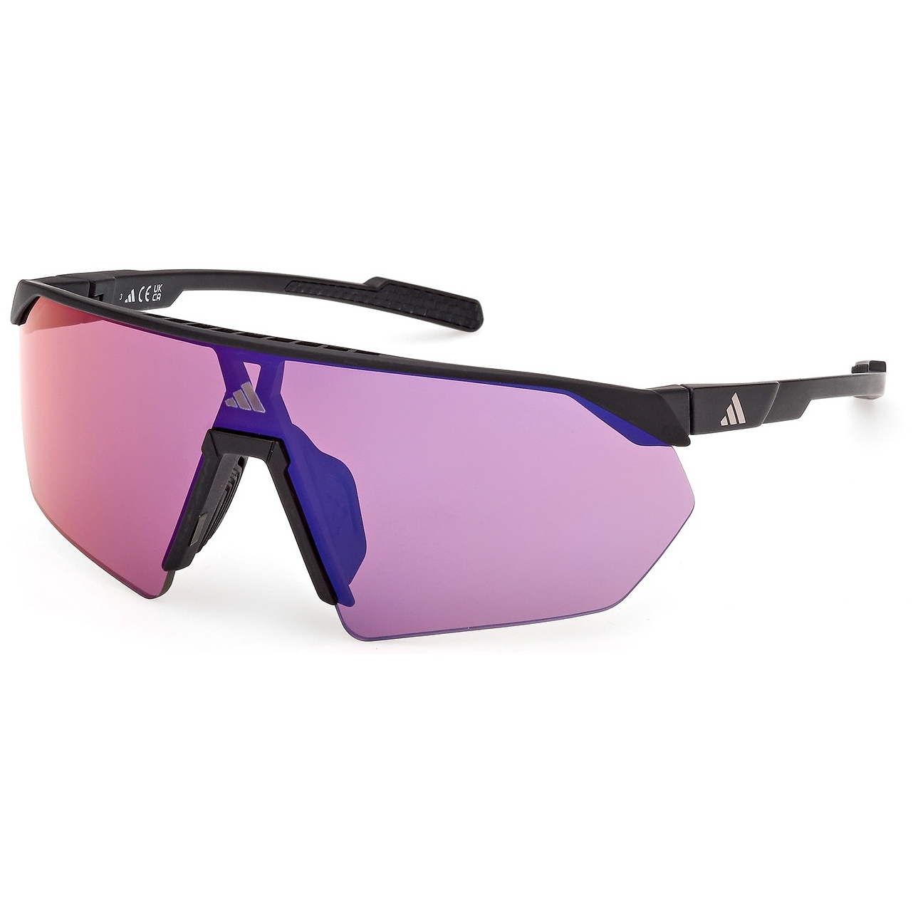 adidas SP0076 Glasses - Matte Black / Contrast Mirror Violet | BIKE24