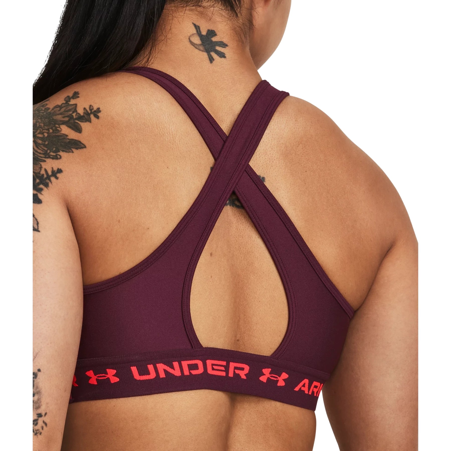 Under Armour Armour Mid Crossback Sports Bra - Pink Elixir/White