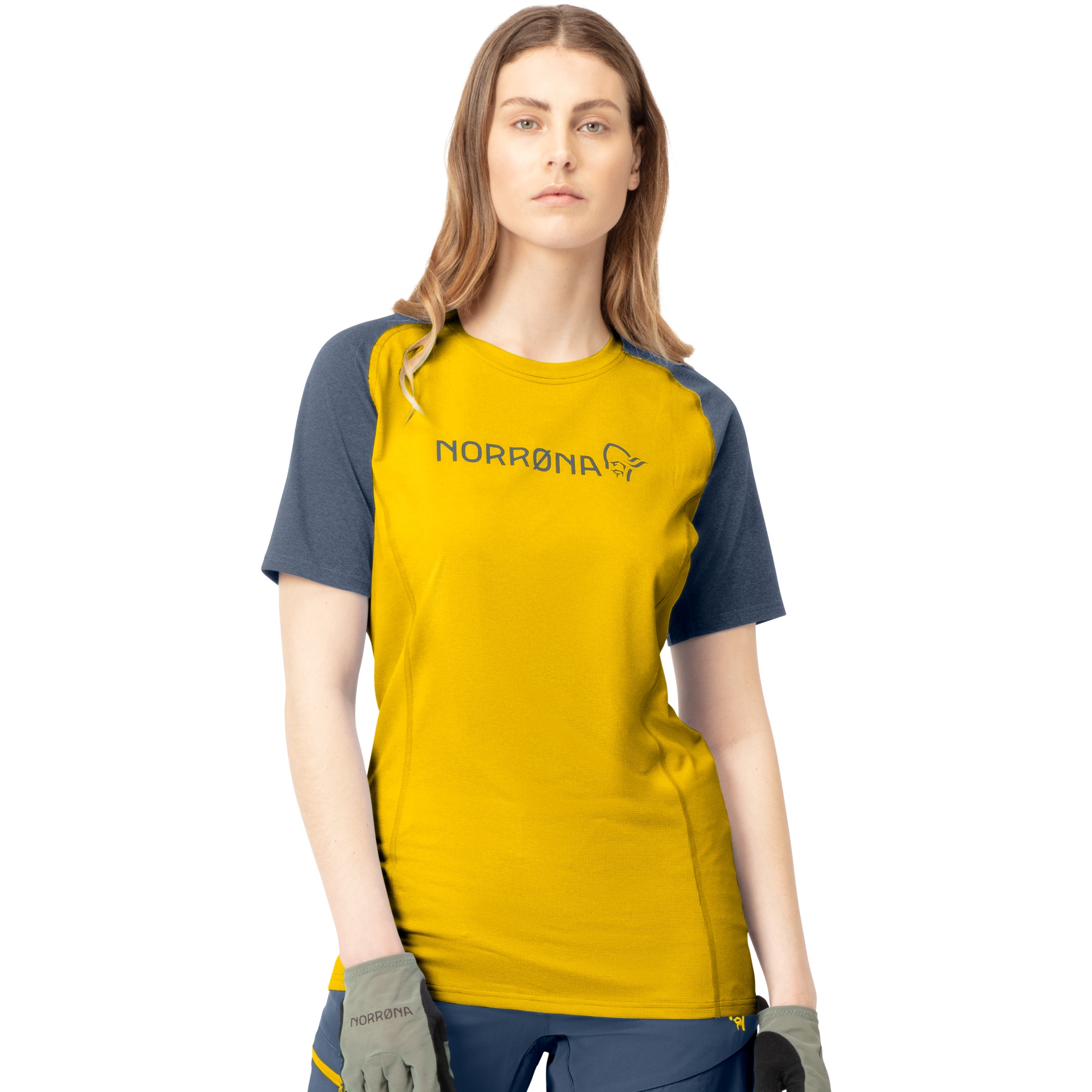 Produktbild von Norrona fjørå equaliser lightweight T-Shirt Damen - Sulphur/Vintage Indigo