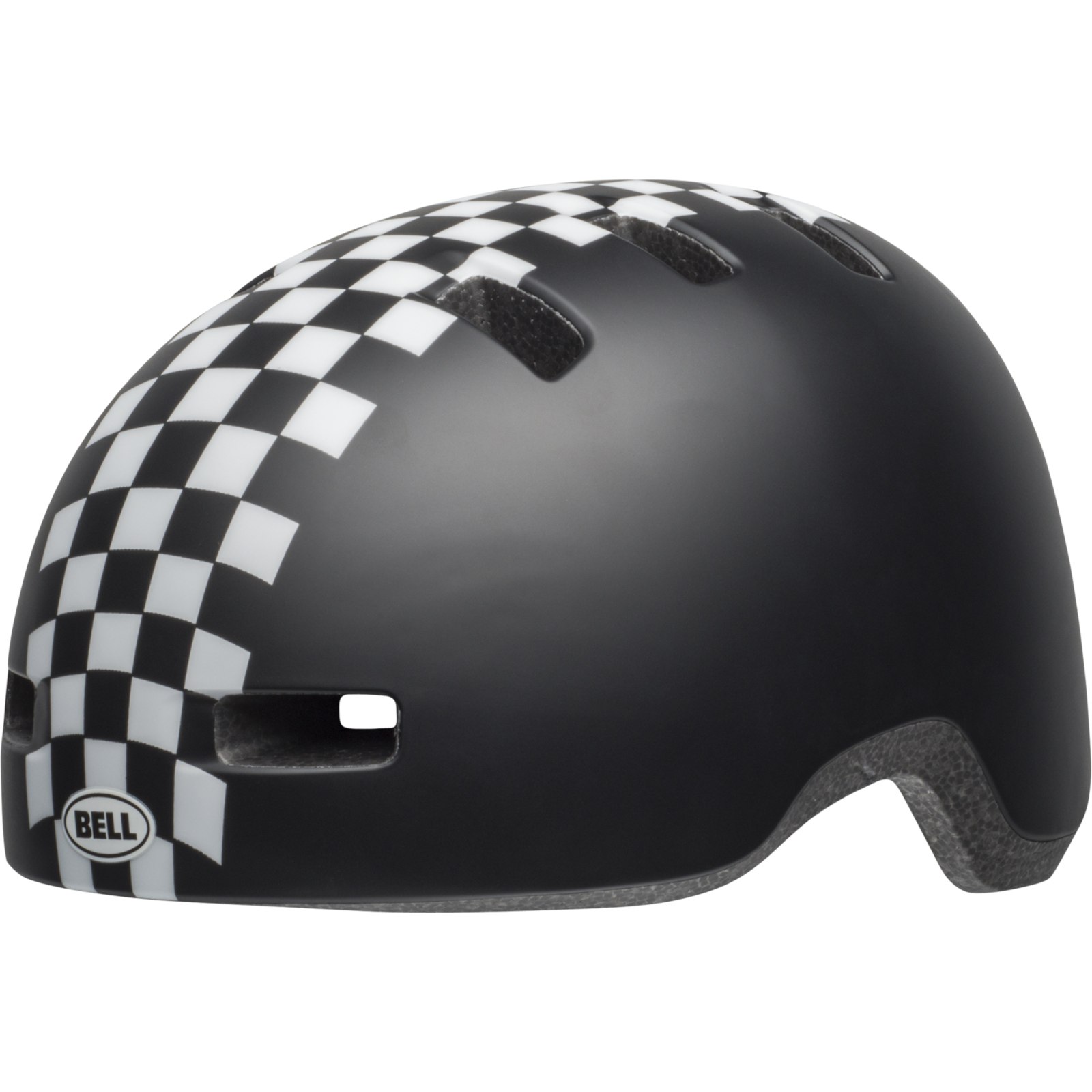 Image of Bell Lil Ripper Child Helmet - matte black/white checkers