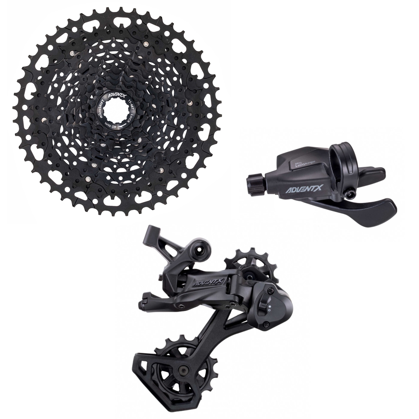 Produktbild von microSHIFT ADVENT X Gruppe mit Flatbar Schalthebel - 1x10-fach