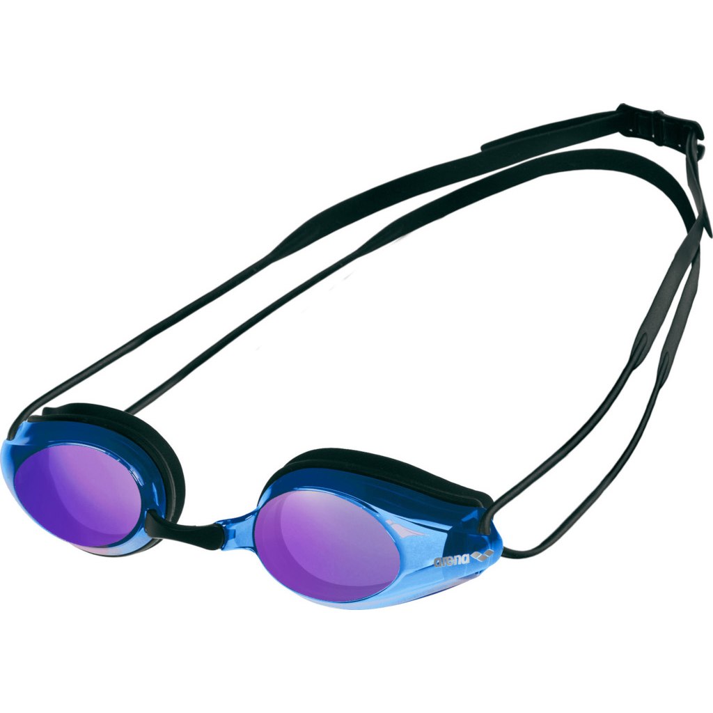 Picture of arena Tracks Mirror Swimming Goggles - Blue Multi - Black