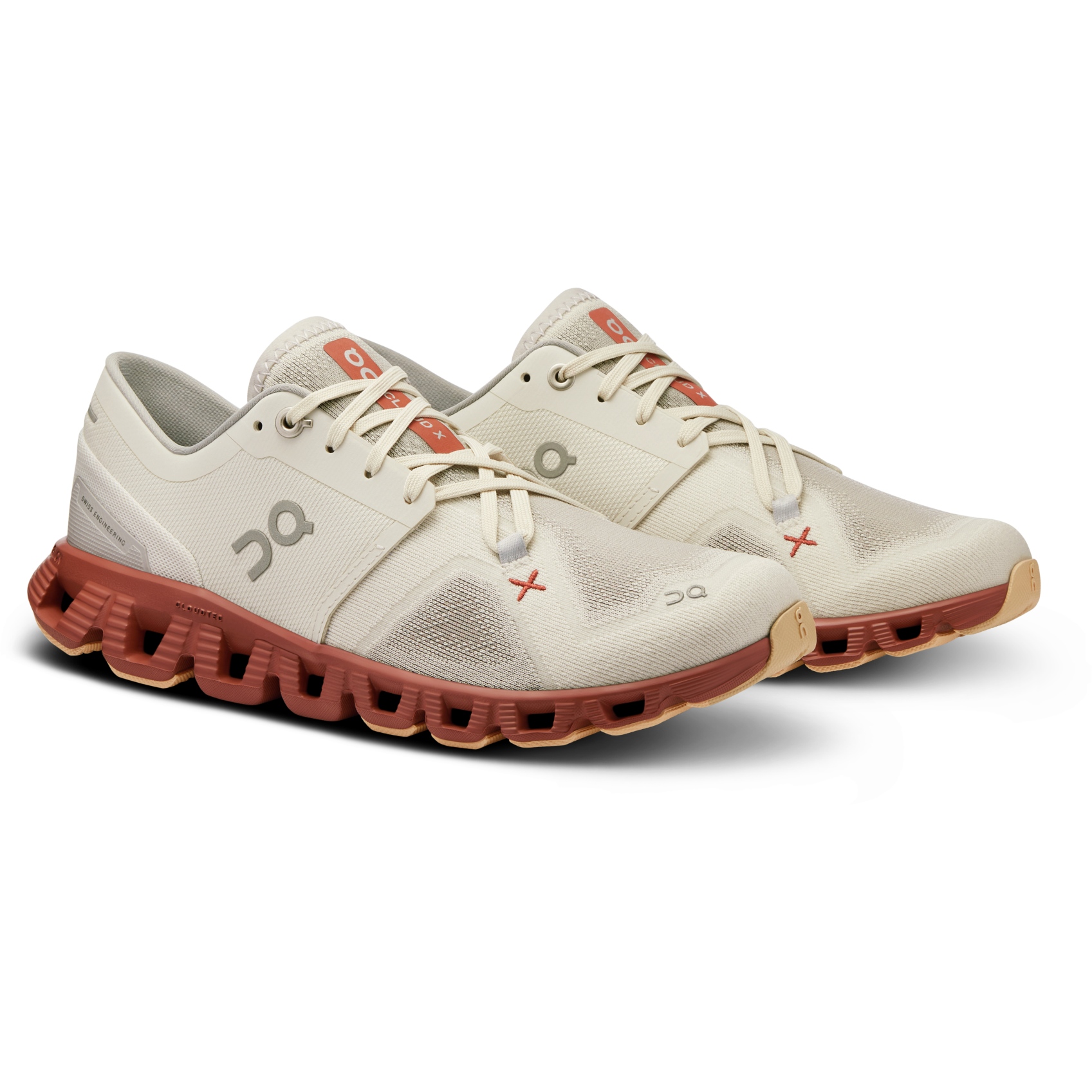 Produktbild von On Cloud X 3 Fitness Schuhe Damen - Ice &amp; Auburn