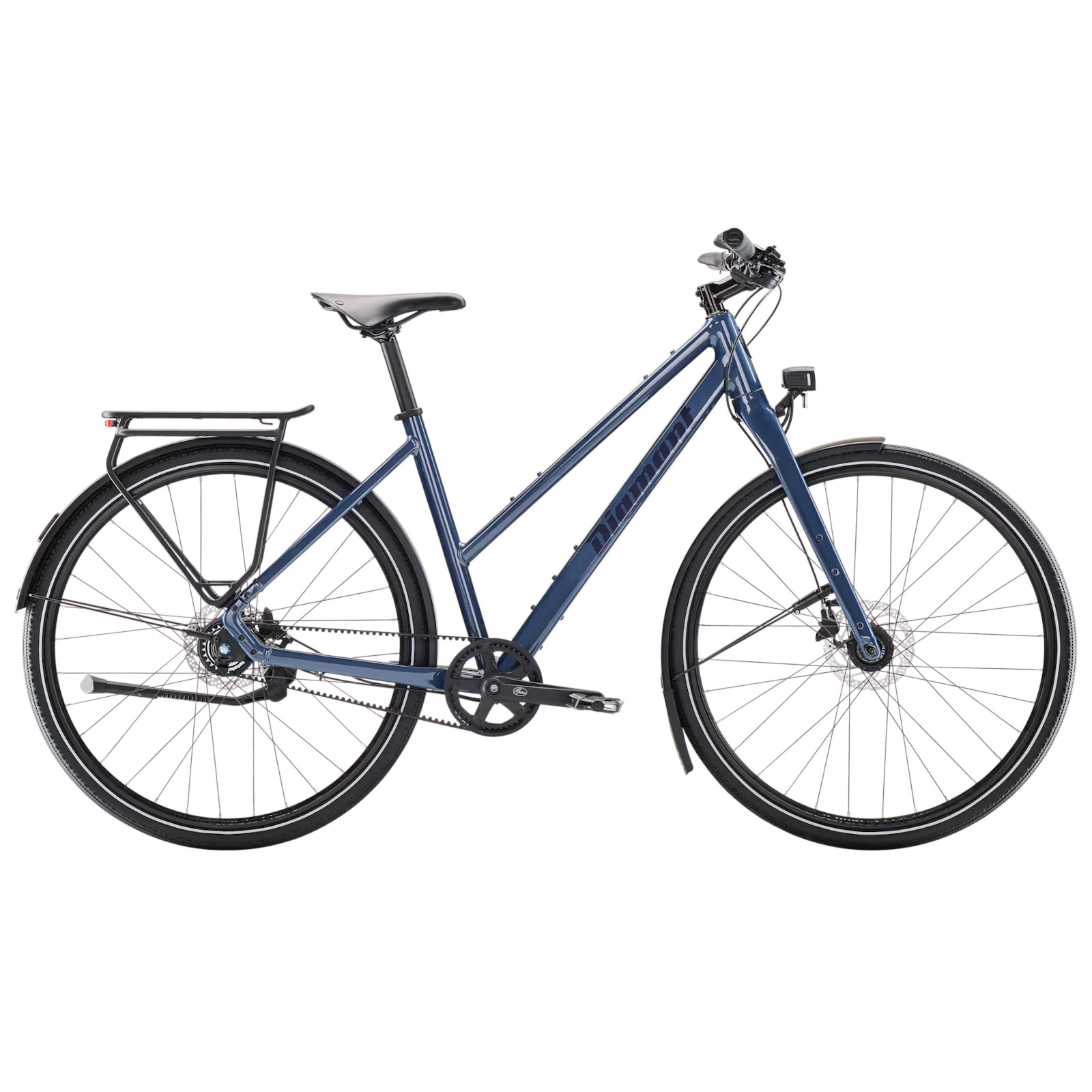 Productfoto van Diamant Mahon Style Pro - Damesstadsfiets met Riemaandrijving - 2025 - forget-me-not blue metallic