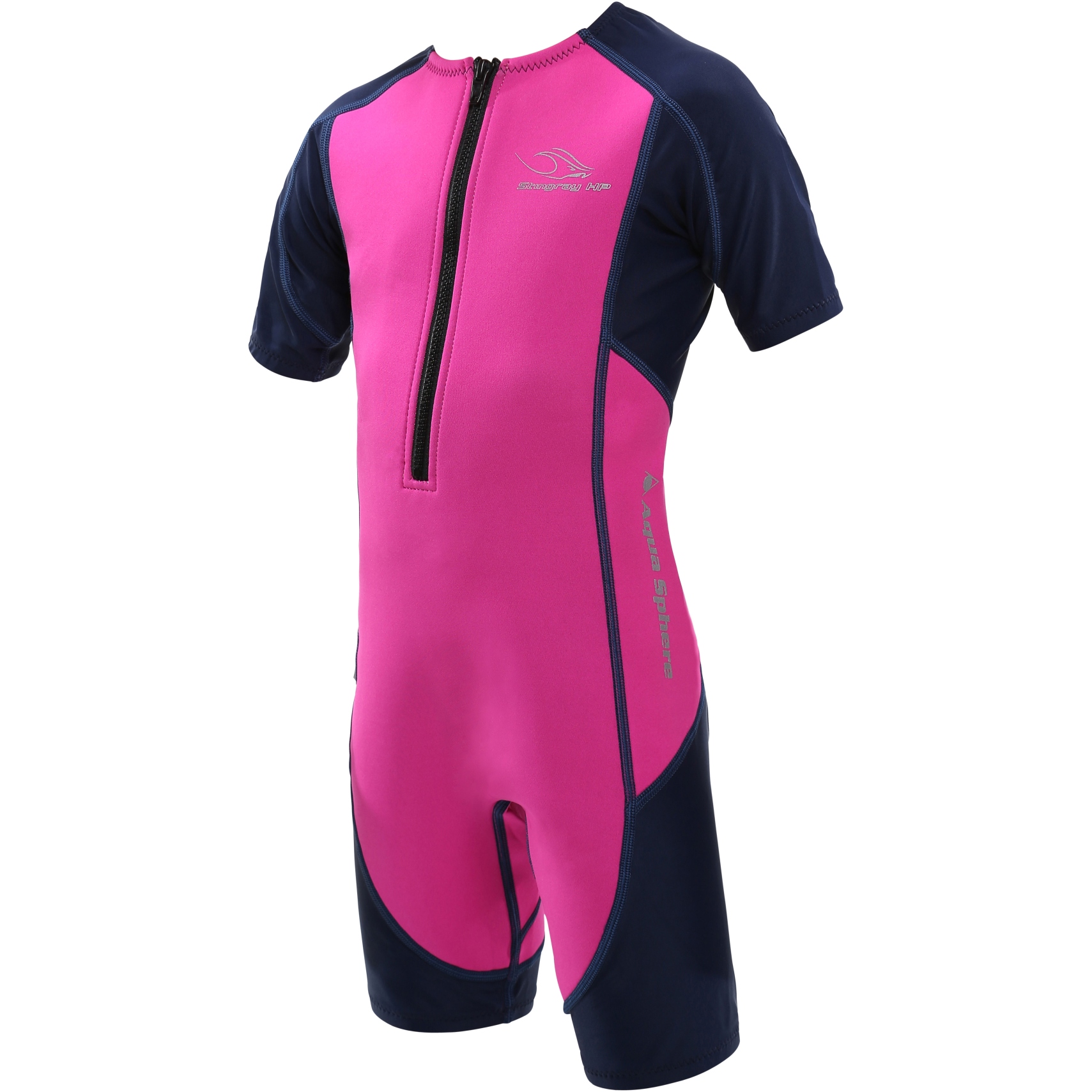 Productfoto van AQUASPHERE Stingray HP2 Wetsuit met Korte Mouwen Kinderen - Pink/Navy Blue