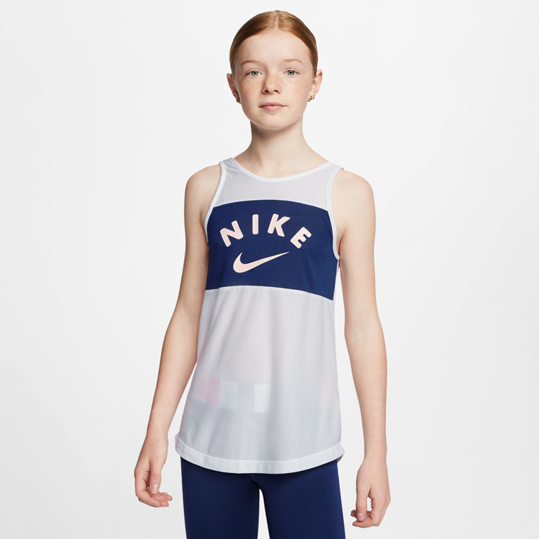 Nike Training Tank Top Kids white blue void washed coral CJ7669 102 BIKE24