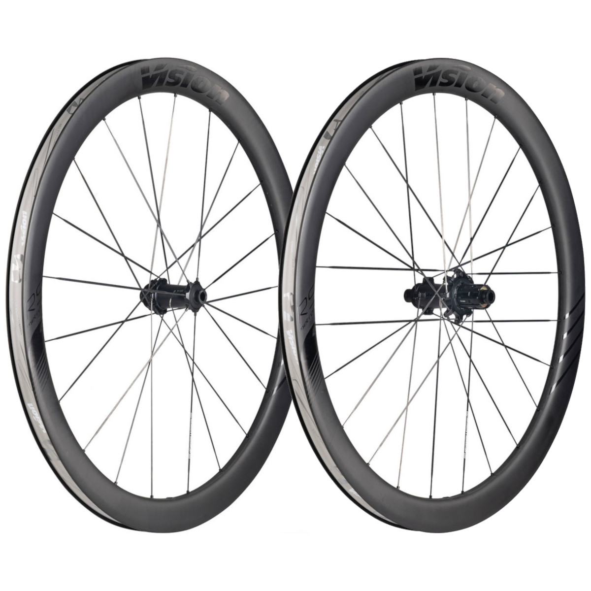 Productfoto van Vision Metron 45 RS Wielset - 28&quot; | Carbon | Clincher | Centerlock - 12/15x100mm | 12x142mm - Shimano