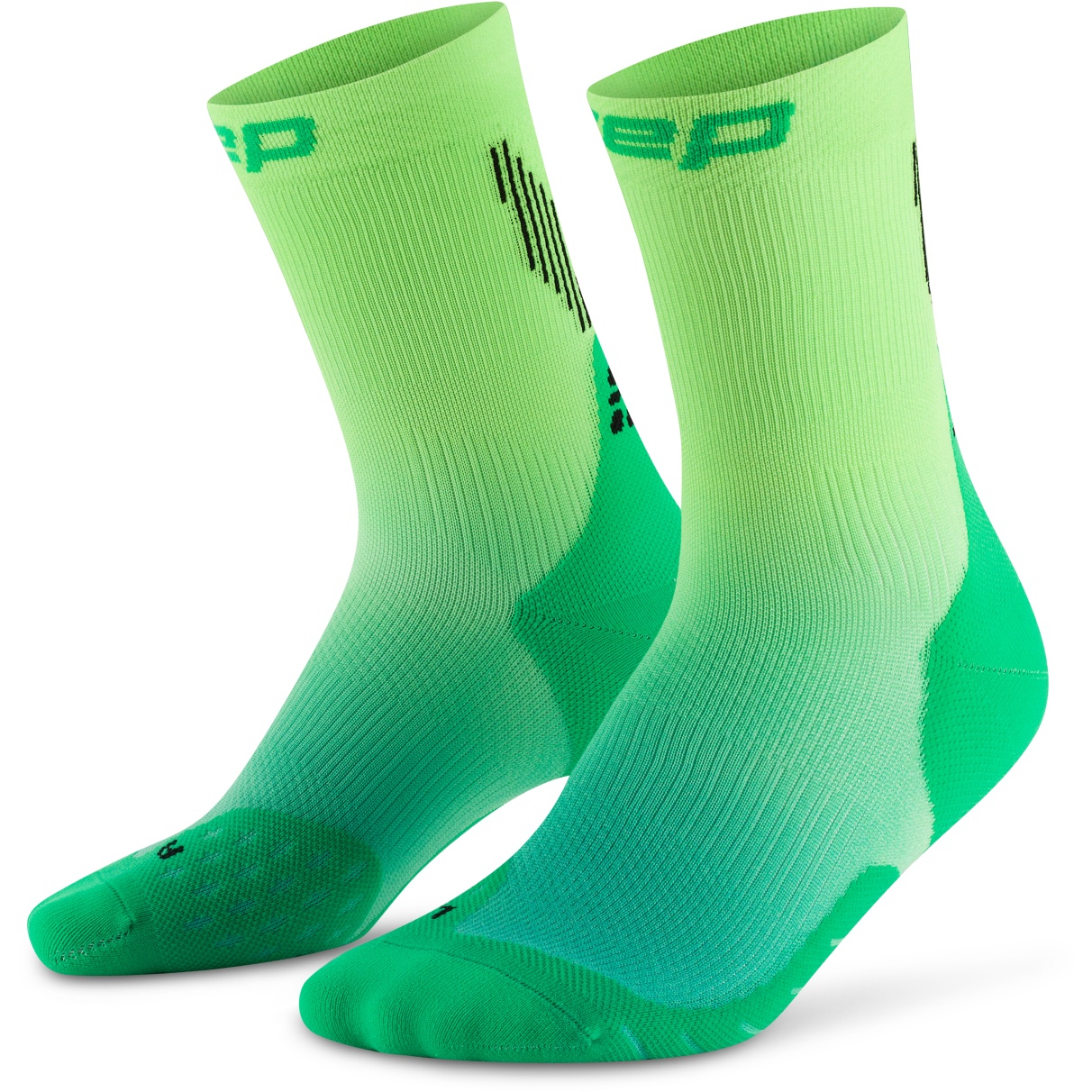 Picture of CEP Core Run Edt. Gradient Mid Cut Compression Socks Women - green/lime fade