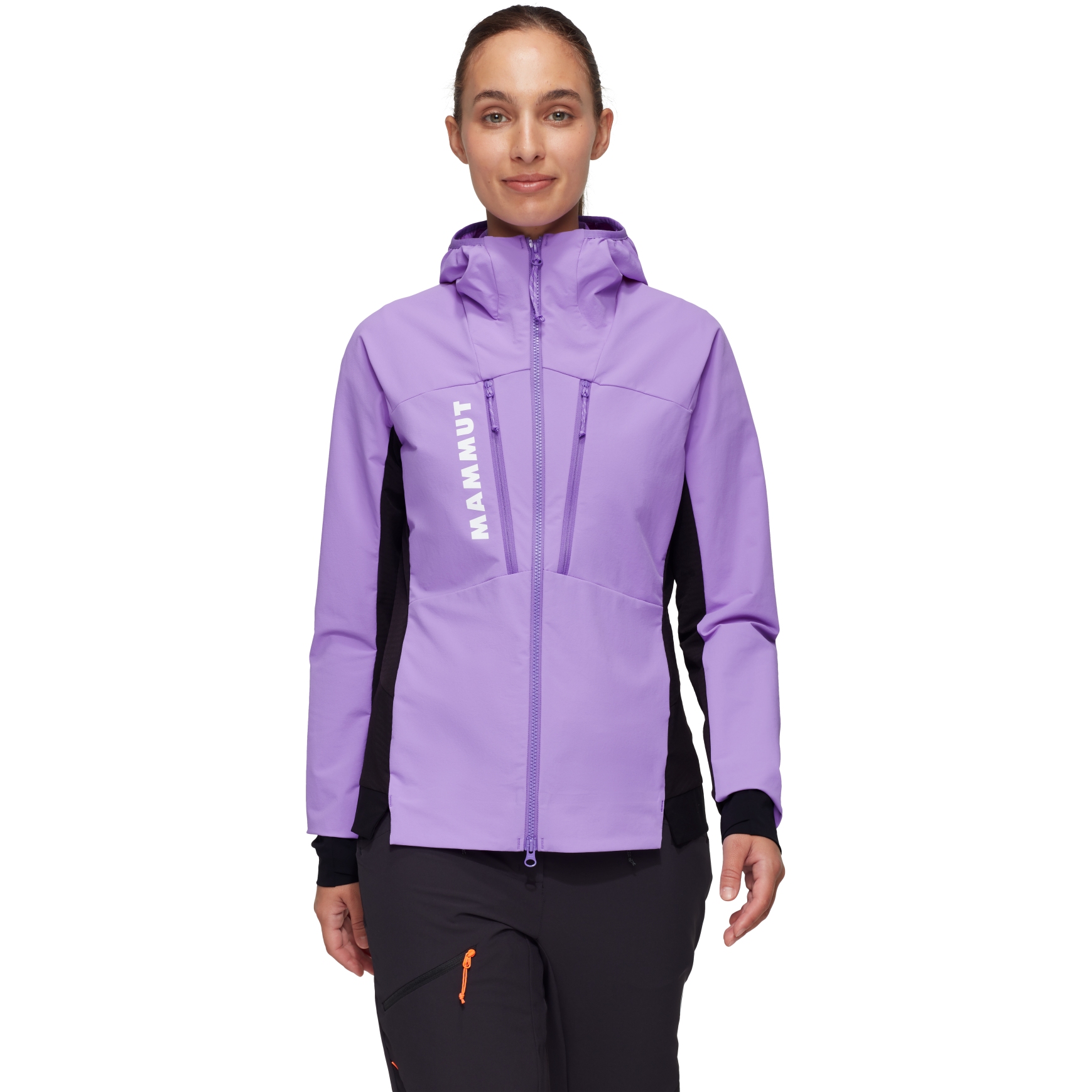 Picture of Mammut Aenergy Softshell Hybrid Hooded Jacket Women - lavandin-black