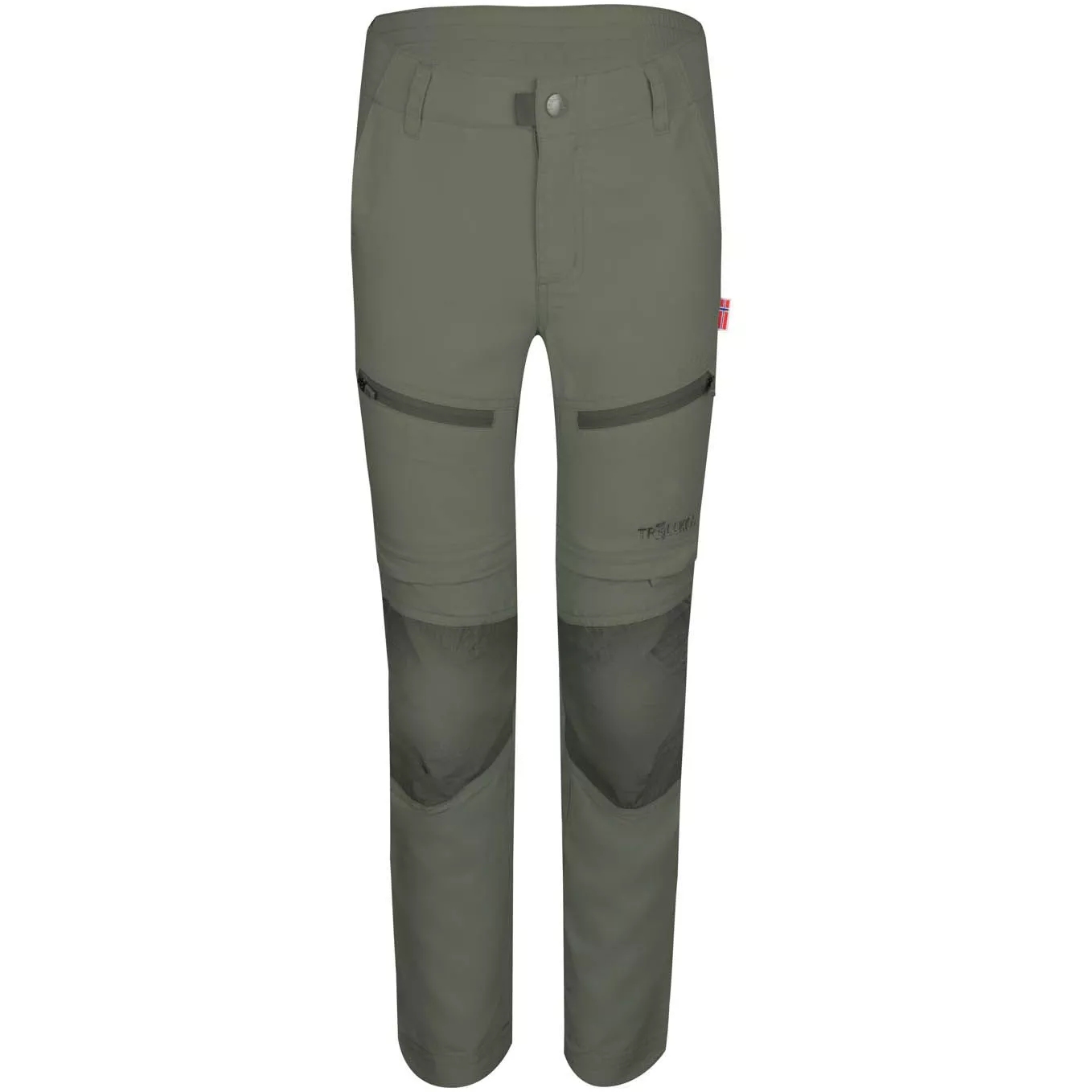 Picture of Trollkids Nordfjord Slim Fit Zip-Off Pants Kids - Clay Green