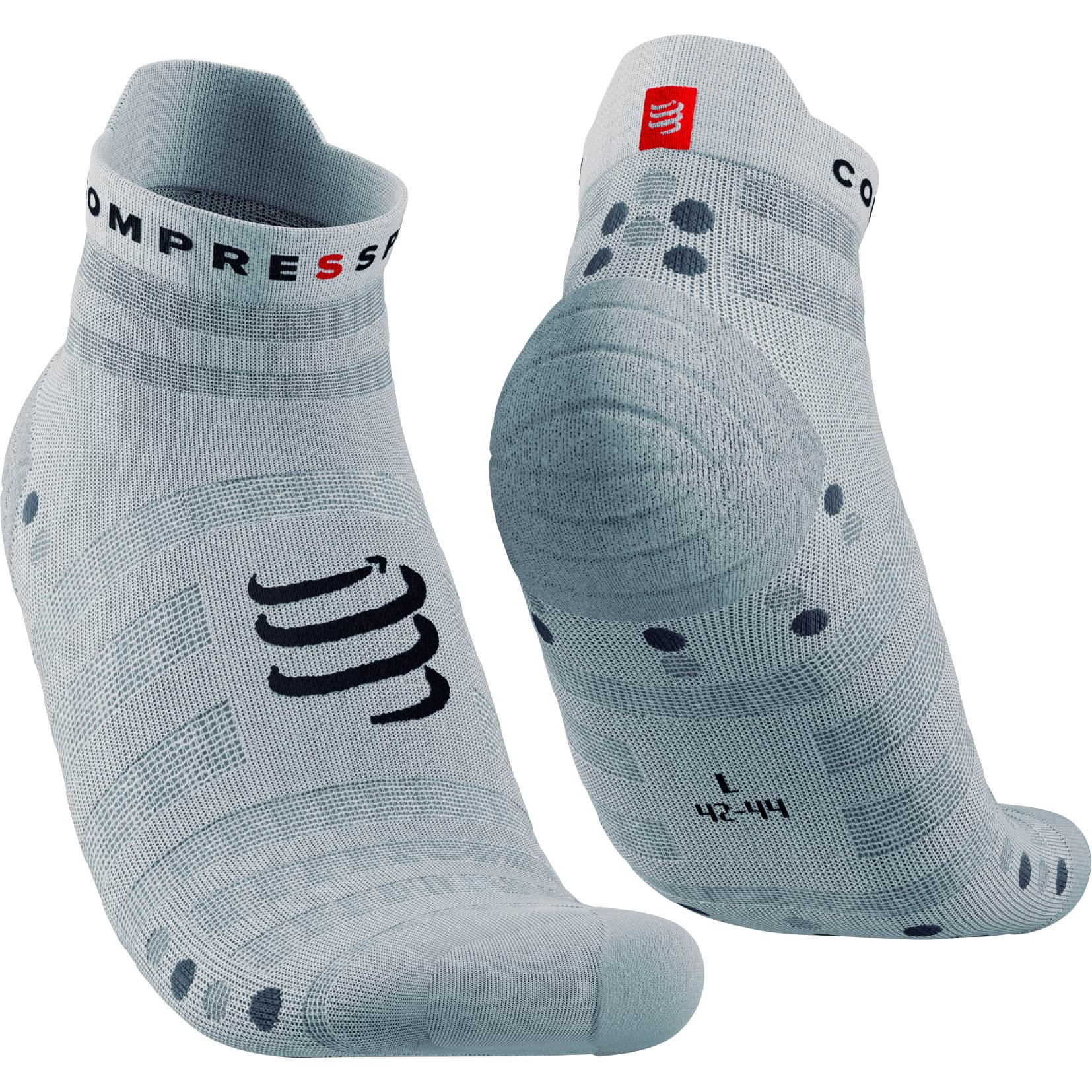 Image of Compressport Pro Racing Compression Socks v4.0 Ultralight Run Low - white/alloy