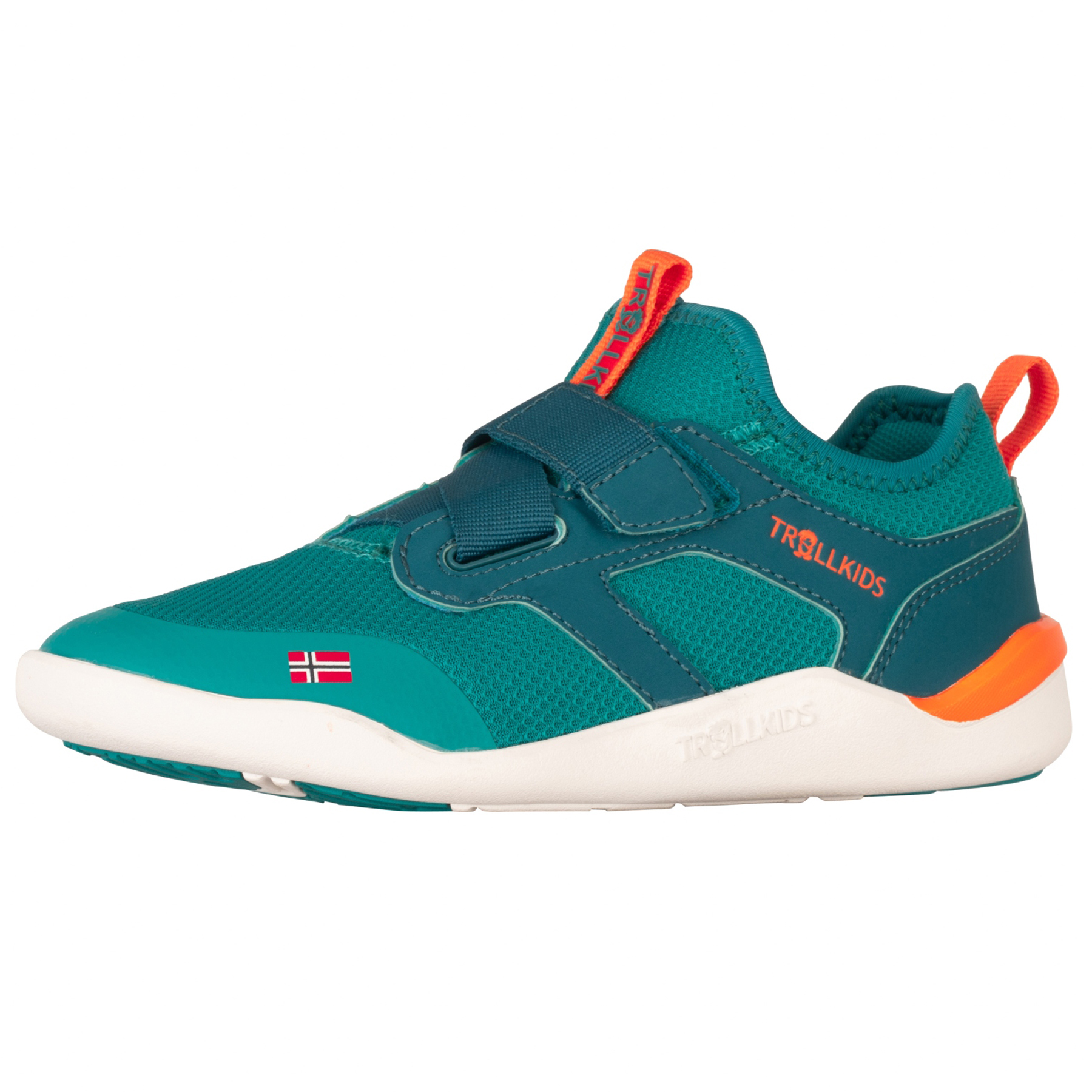 Produktbild von Trollkids Bergen Hiker Barfußschuhe Kinder - Sea Green/Lagoon Green/Sahara Sunset