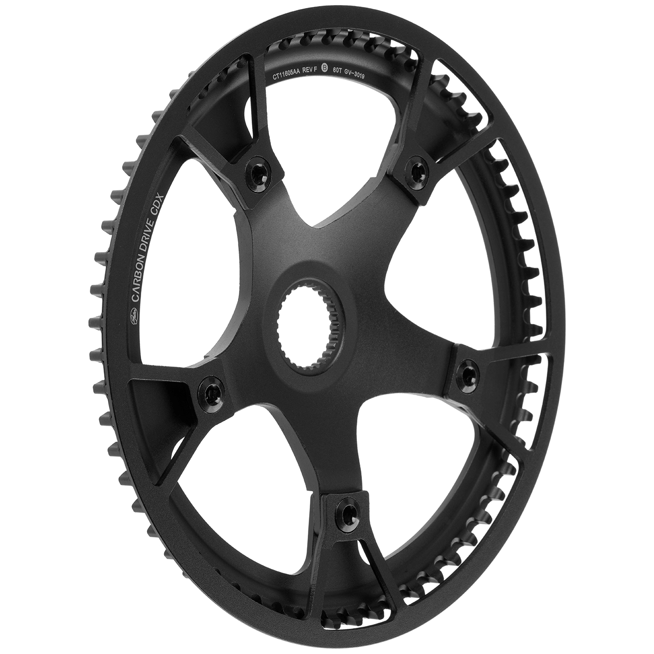 Bild von Gates Carbon Drive Riemenscheibe - CDX Fin Line | Centertrack | Front | BCD-130 | Bosch Gen. 4 | Rohloff - mit Guard
