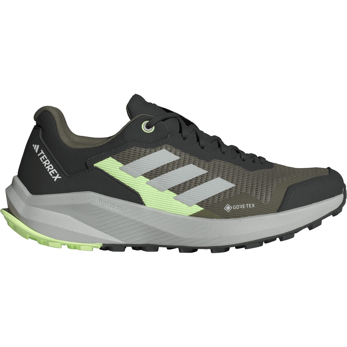 Produktbild von adidas TERREX Trailrider GORE-TEX Trailrunning-Schuhe Herren - olive strata/wonder silver/green spark IF0388