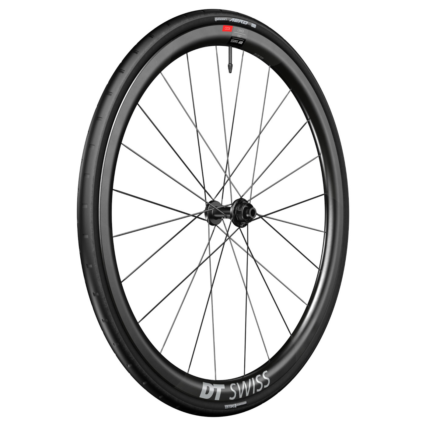 Produktbild von DT Swiss | Continental WTS Laufradsystem - ERC 1100 DICUT 35 Vorderrad + AERO 111 Faltreifen - 28&quot; | 12x100mm