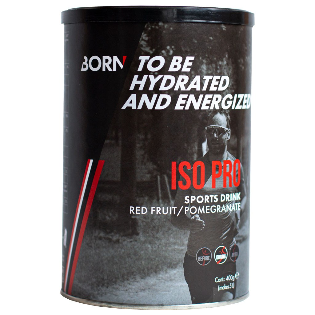 Productfoto van BORN Iso Pro Red Fruit/Pomegranate Sports Drink - Isotone Koolhydraat Drankpoeder - 400g