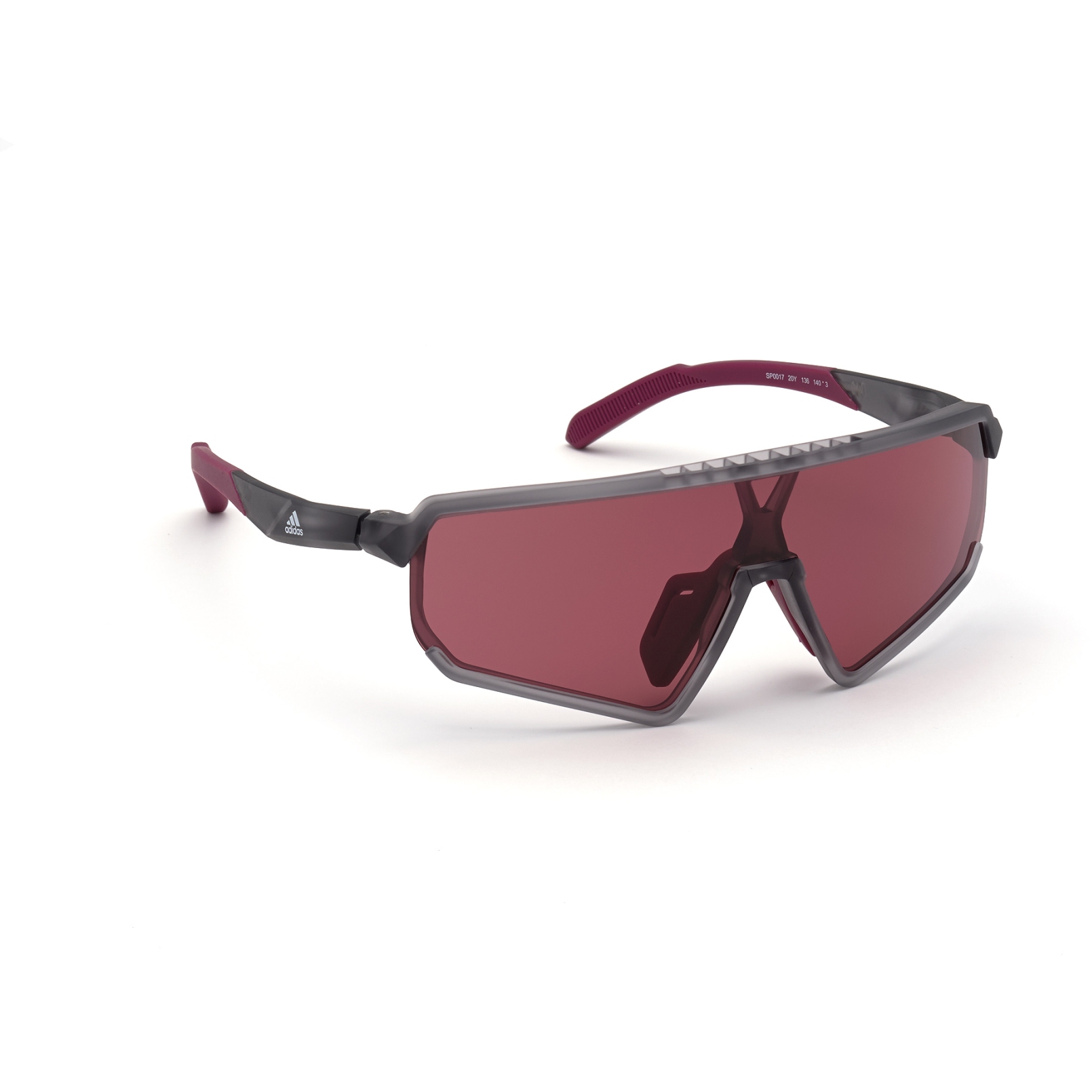 Picture of adidas Sp0017 Injected Sport Sunglasses - Dark Grey / Kolor Up™ Contrast Wine