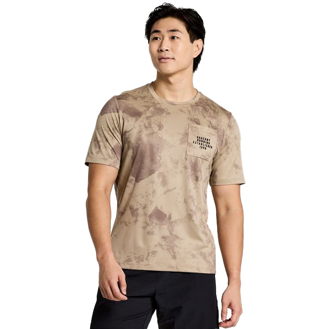 Picture of Saucony Explorer Short Sleeve Shirt - pewter tie dye print