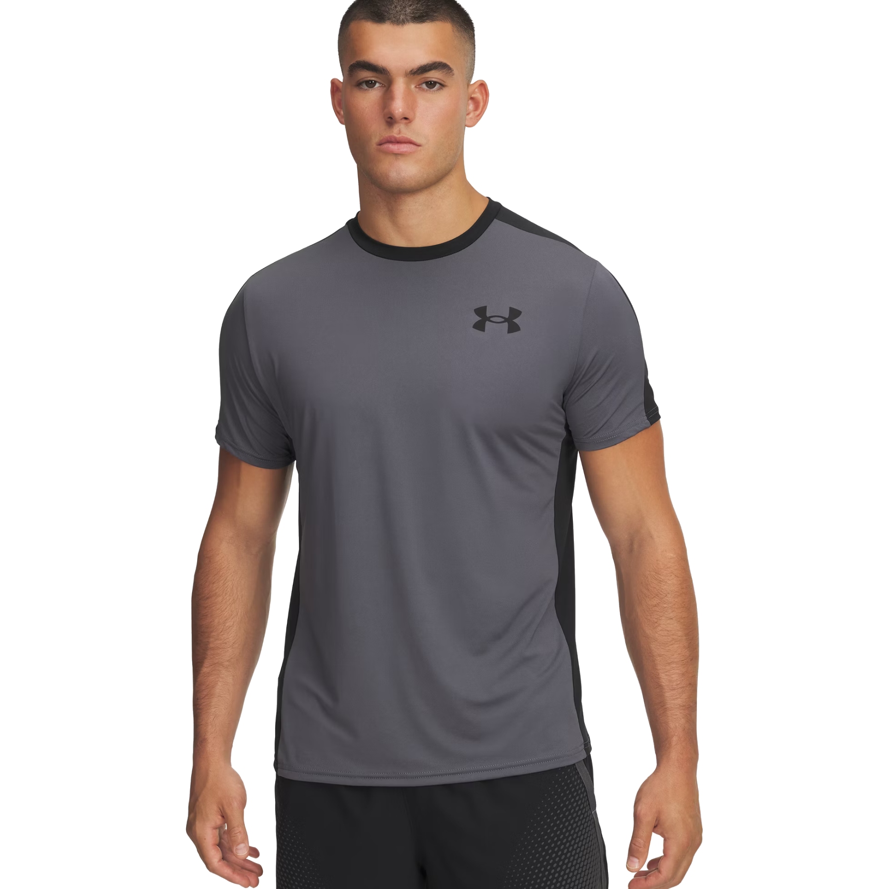 Produktbild von Under Armour HeatGear® mit Schriftzug Kurzarm-Oberteil Herren - Castlerock/Black