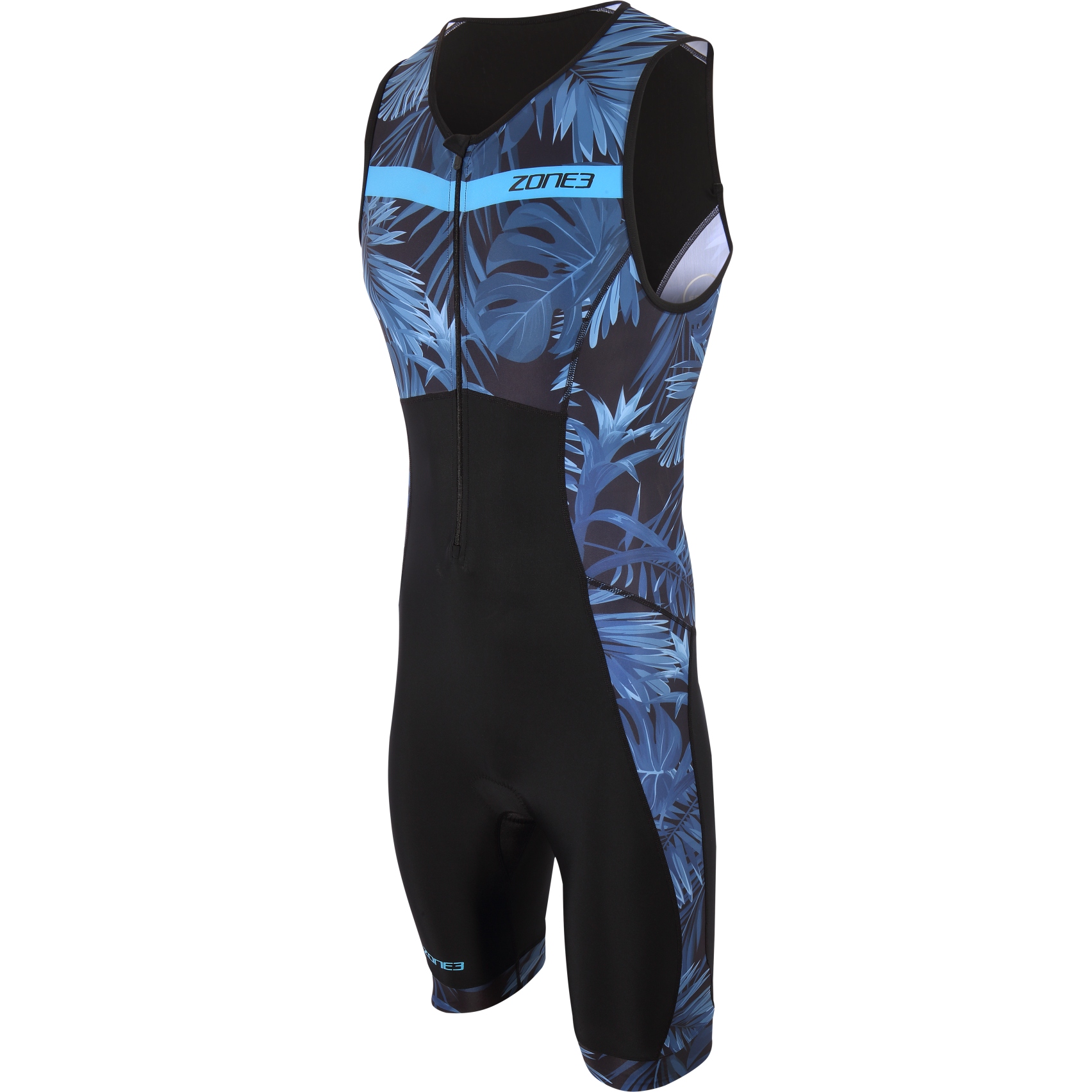 Productfoto van Zone3 Men&#039;s Activate Plus Tropical Palm Sleeveless Trisuit - navy/blue