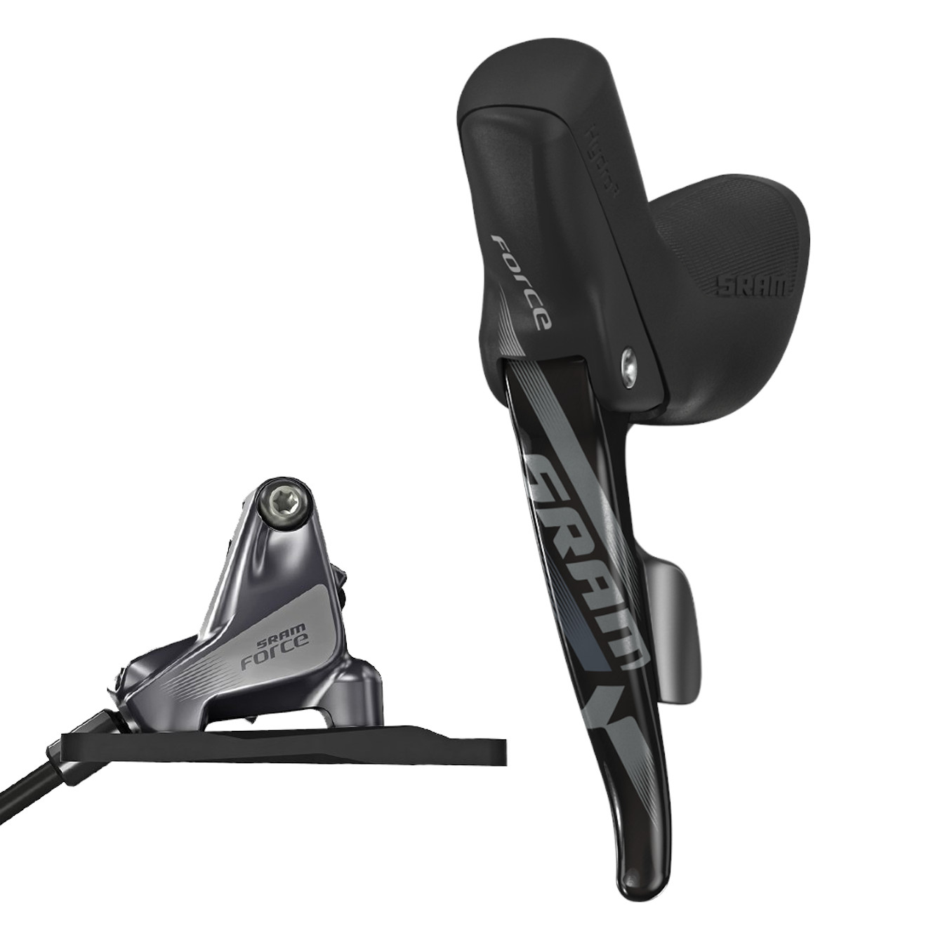 Picture of SRAM Force 1 Hydraulic Brake Lever with Dropper Actuator + Hydraulic Disc Brake - left | front