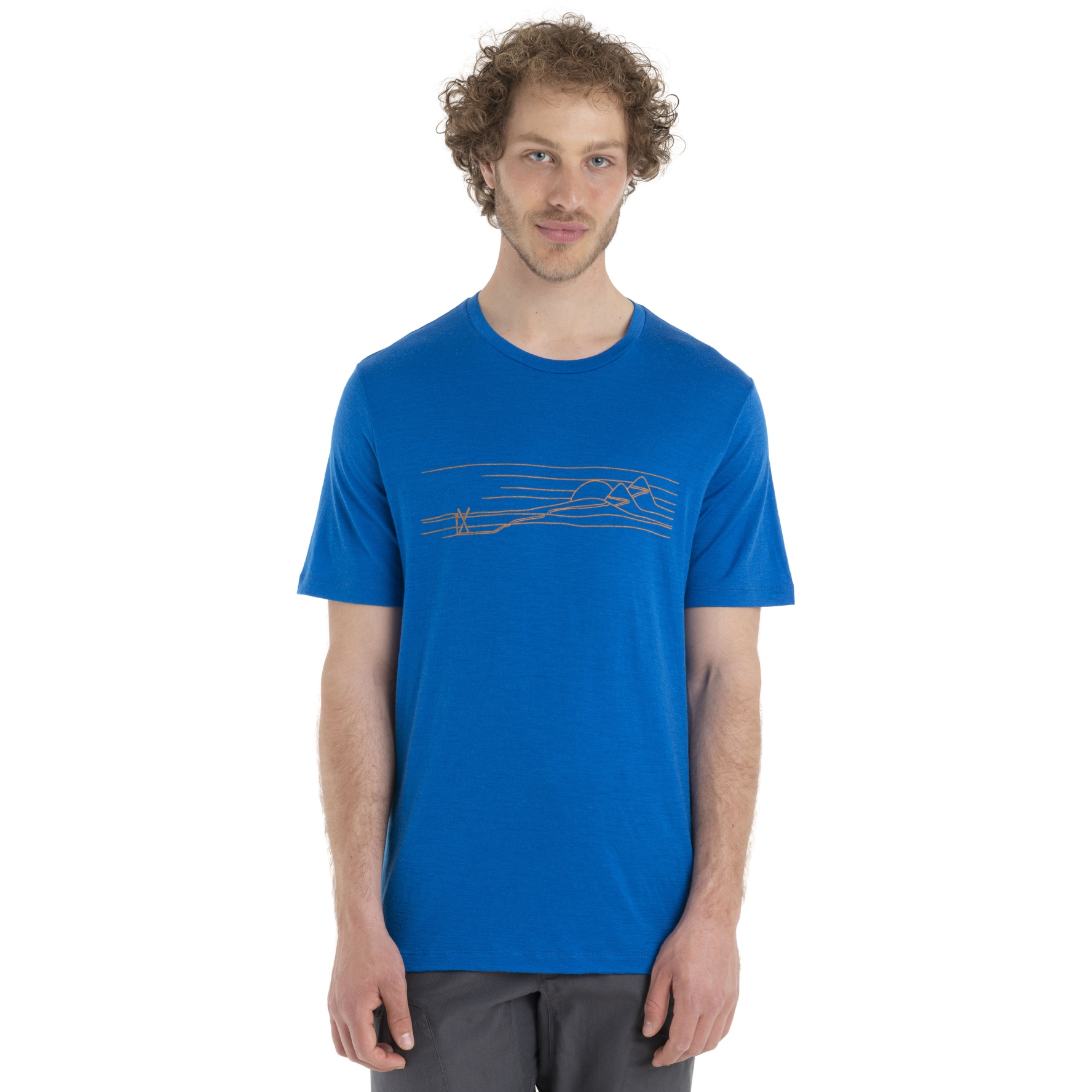 Photo produit de Icebreaker T-Shirt Homme - Tech Lite II Ski Stripes - Lazurite