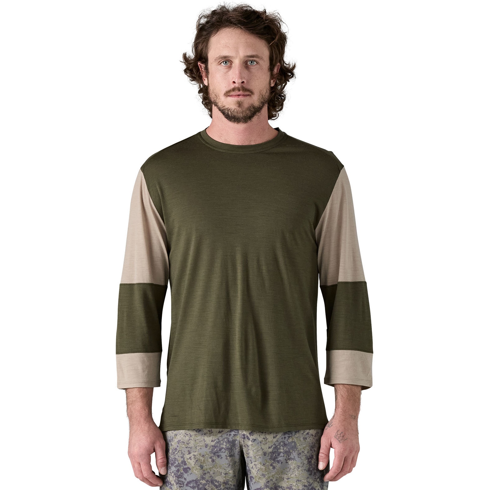 Produktbild von Patagonia Merino Blend 3/4 MTB-Trikot Herren - Pine Needle Green