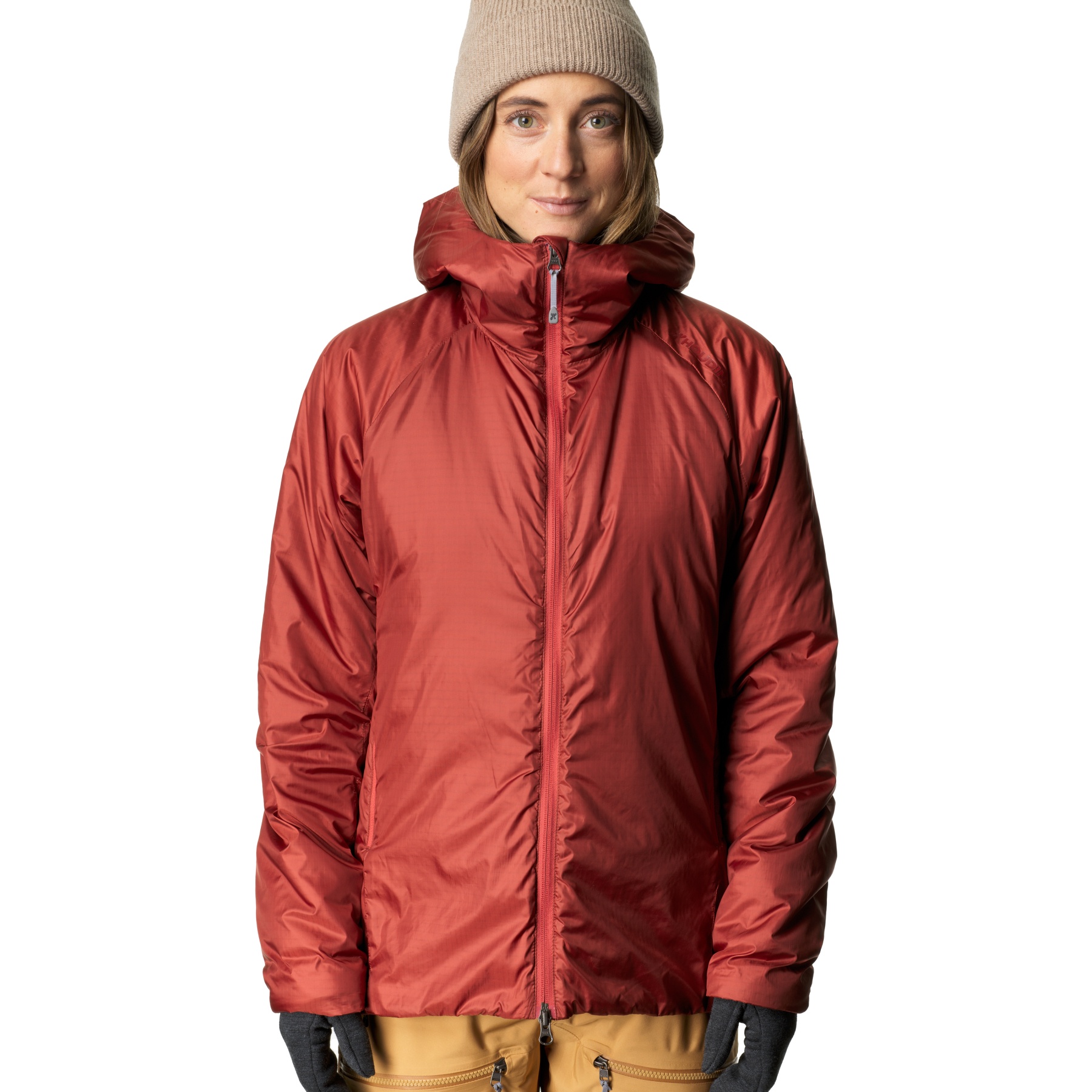 Picture of Houdini Dunfri Hooded Jacket Women - Deep Red