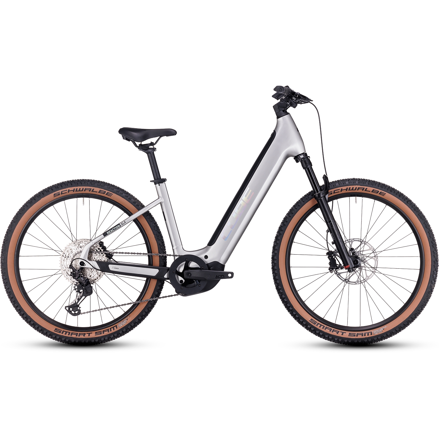Picture of CUBE REACTION HYBRID SLX 750 - 27.5&quot; Easy Entry Electric Mountain Bike - 2023 - grey / spectral
