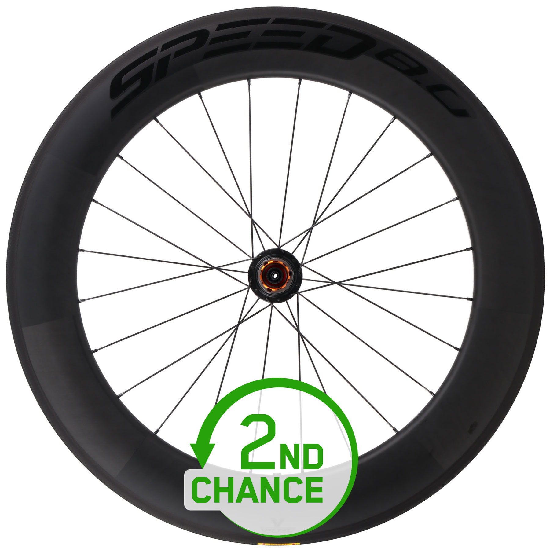 Picture of Veltec Speed 8.0 Carbon Rear Wheel | Clincher | QR130 - black with black decals - 2nd Choice