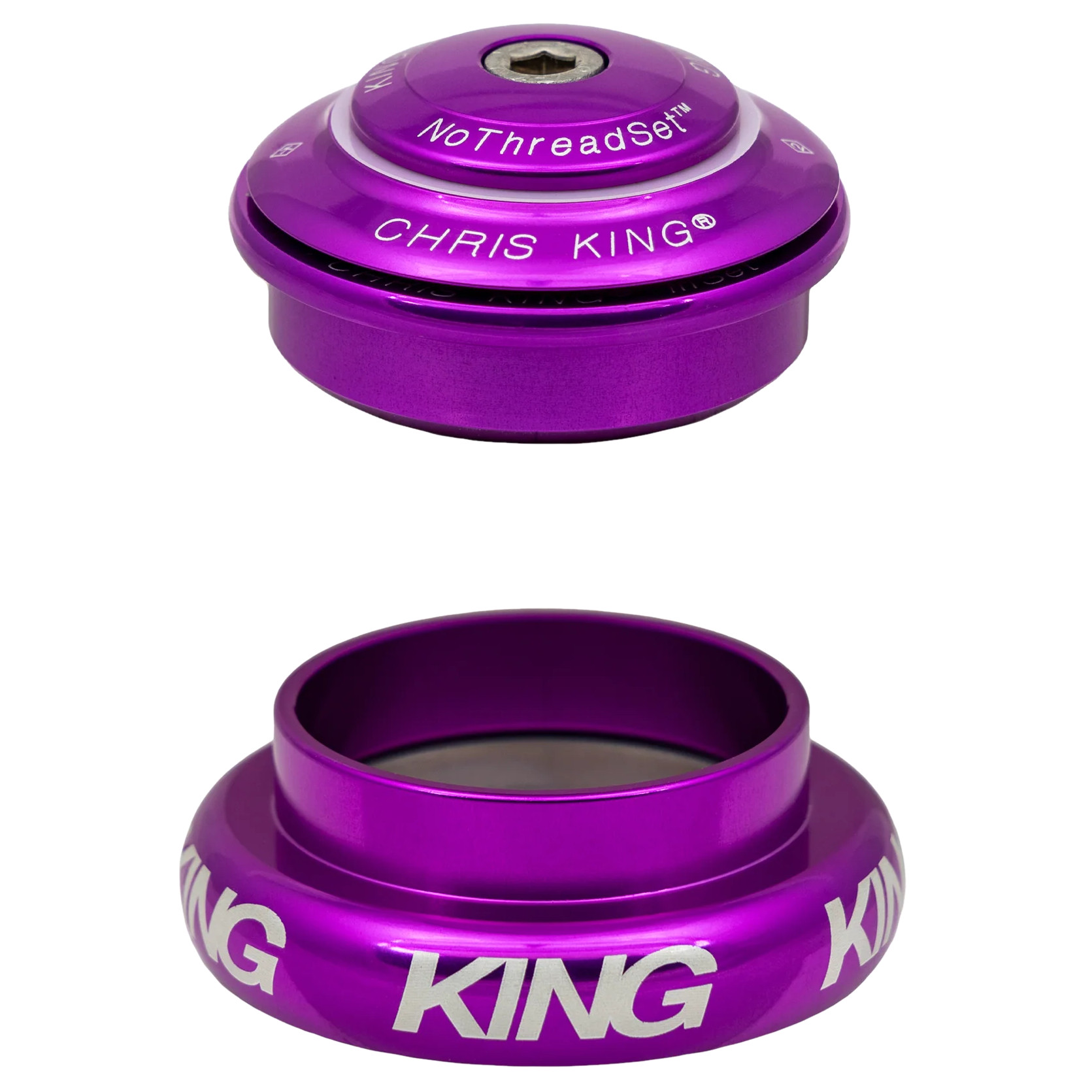 Гарнитура Chris King InSet 7 - ZS44/28.6 | EC44/40 - 3D фиолетовая