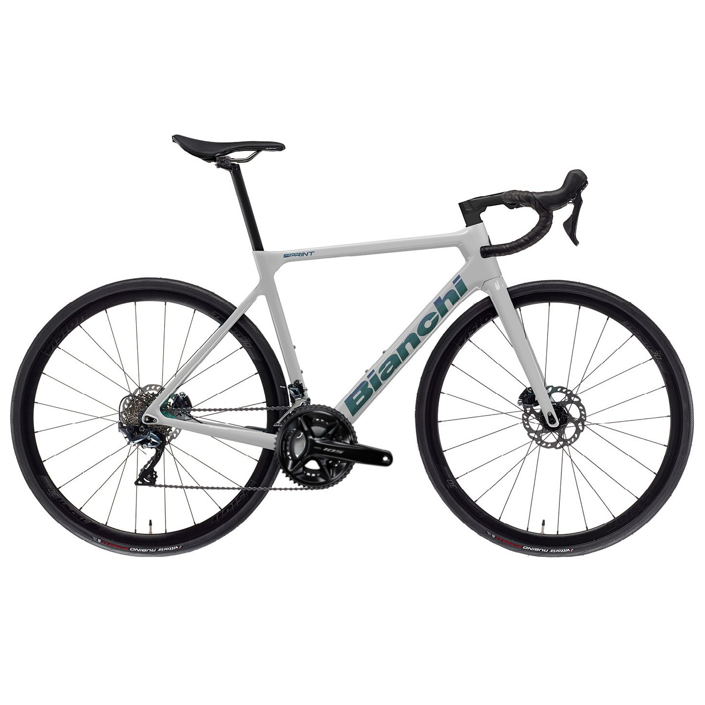 Picture of Bianchi SPRINT - 105 Carbon Road Bike - 2024 - light grey / iridescent full glossy
