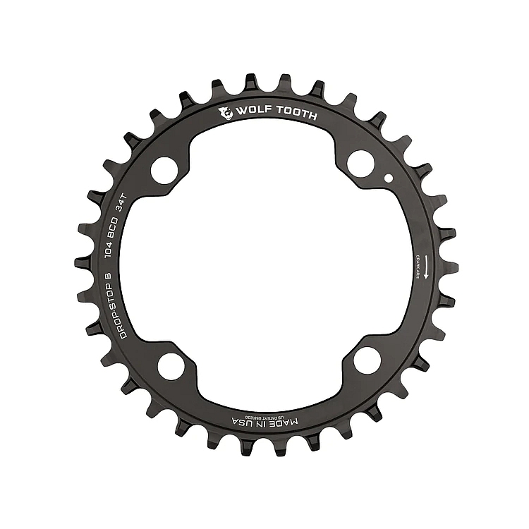 Wolf Tooth Chainring | 104 BCD | 4-Arm | Drop Stop B - black | BIKE24