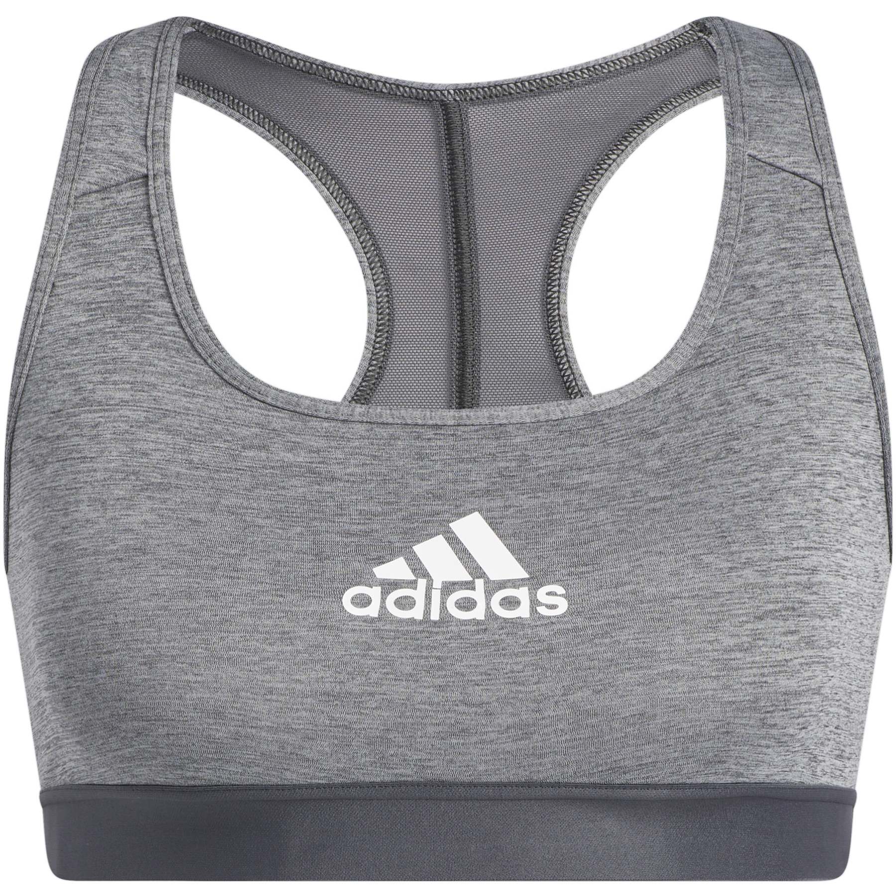 Image of adidas Women's Powerreact Training Medium-Support Sports Bra - Cup size DD - dark grey heather HE0118
