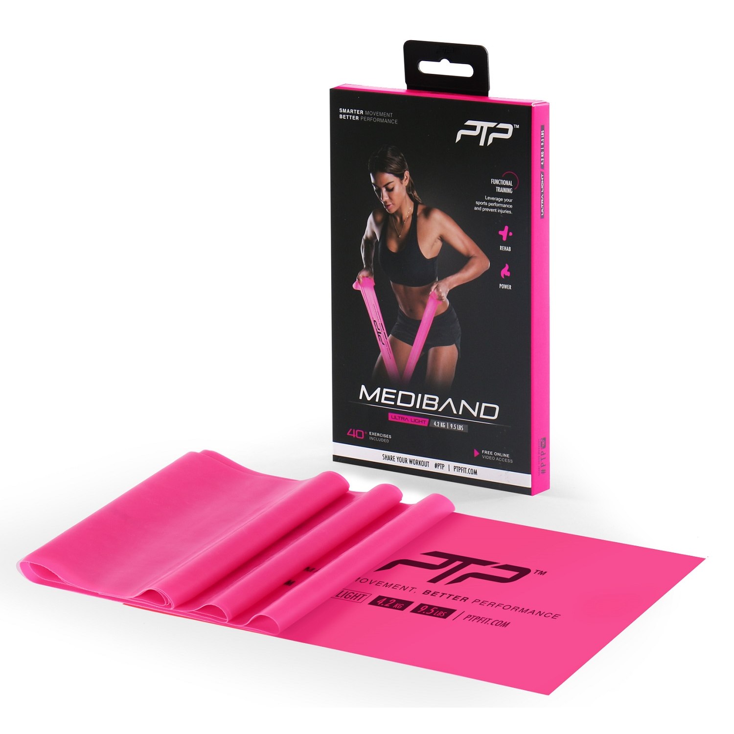 Productfoto van PTP Mediband Ultra Light Resistance Band - pink