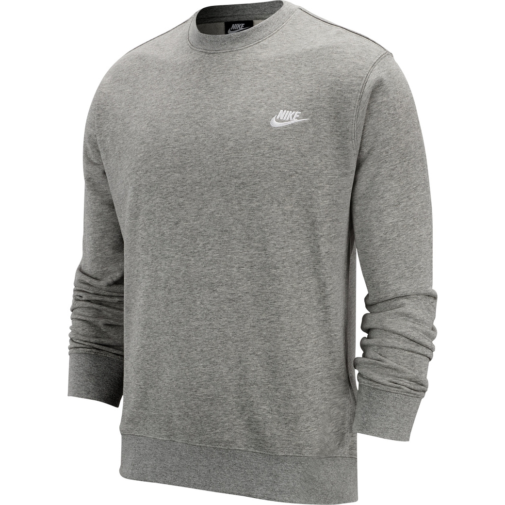 Nike Sportswear Club French Terry Crew Men - dark grey heather/white ...
