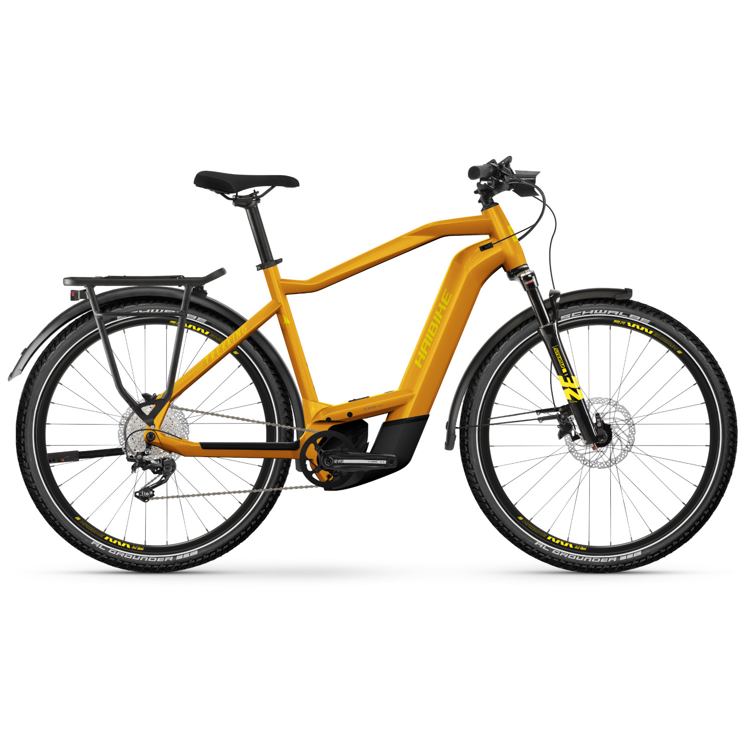 Productfoto van Haibike TREKKING 8 HIGH 750Wh - 27.5&quot; Trekking E-Bike  - 2023 - metal lava/yellow - gloss