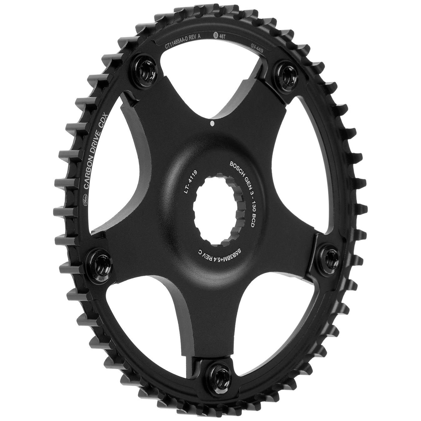 Bild von Gates Carbon Drive Riemenscheibe - CDX Fin Line | Centertrack | Front | BCD-130 | Bosch Gen. 3 | Unified - ohne Guard