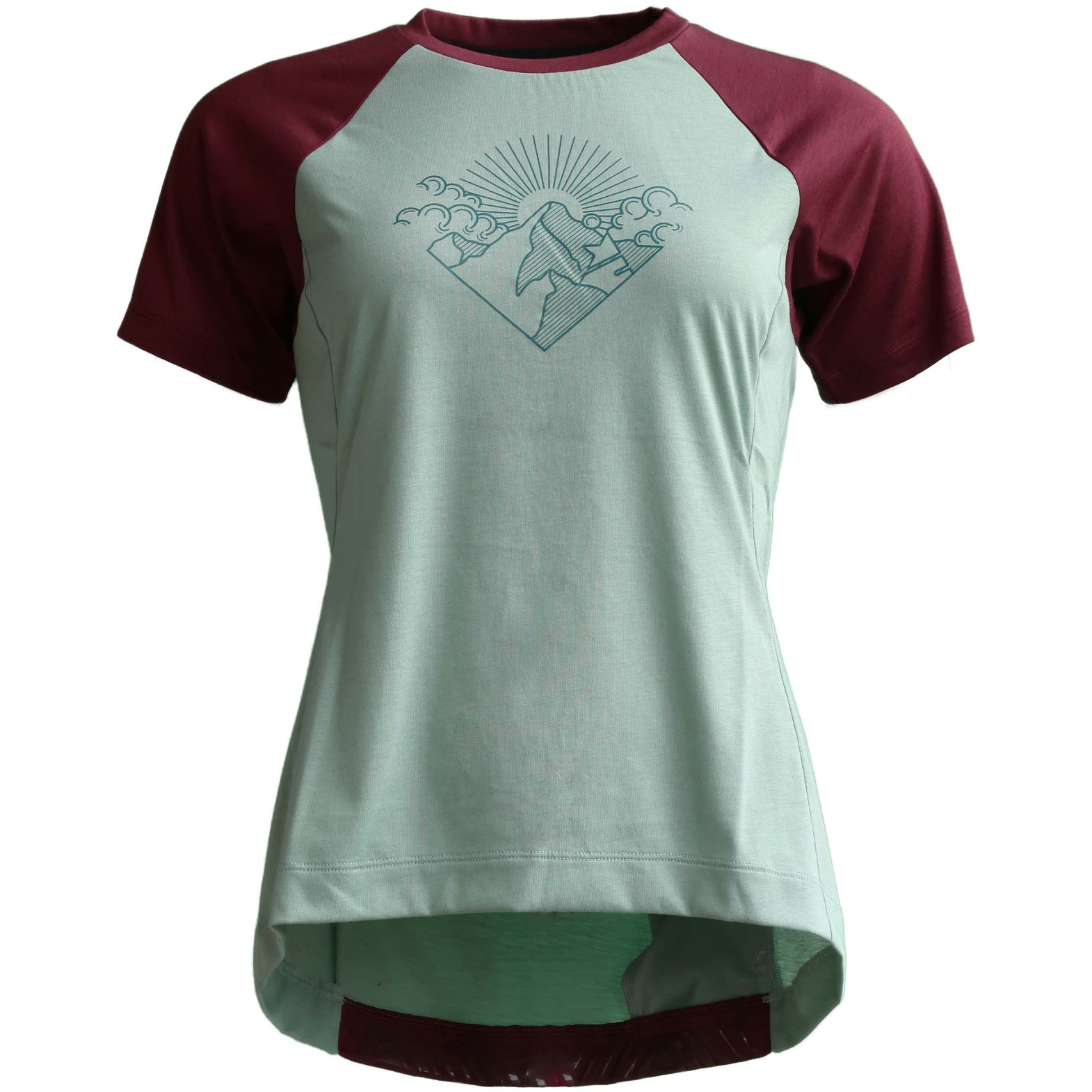 Foto de Zimtstern Maillot MTB de Manga Corta Mujer - PureFlowz - Granite Green/Windsor Wine
