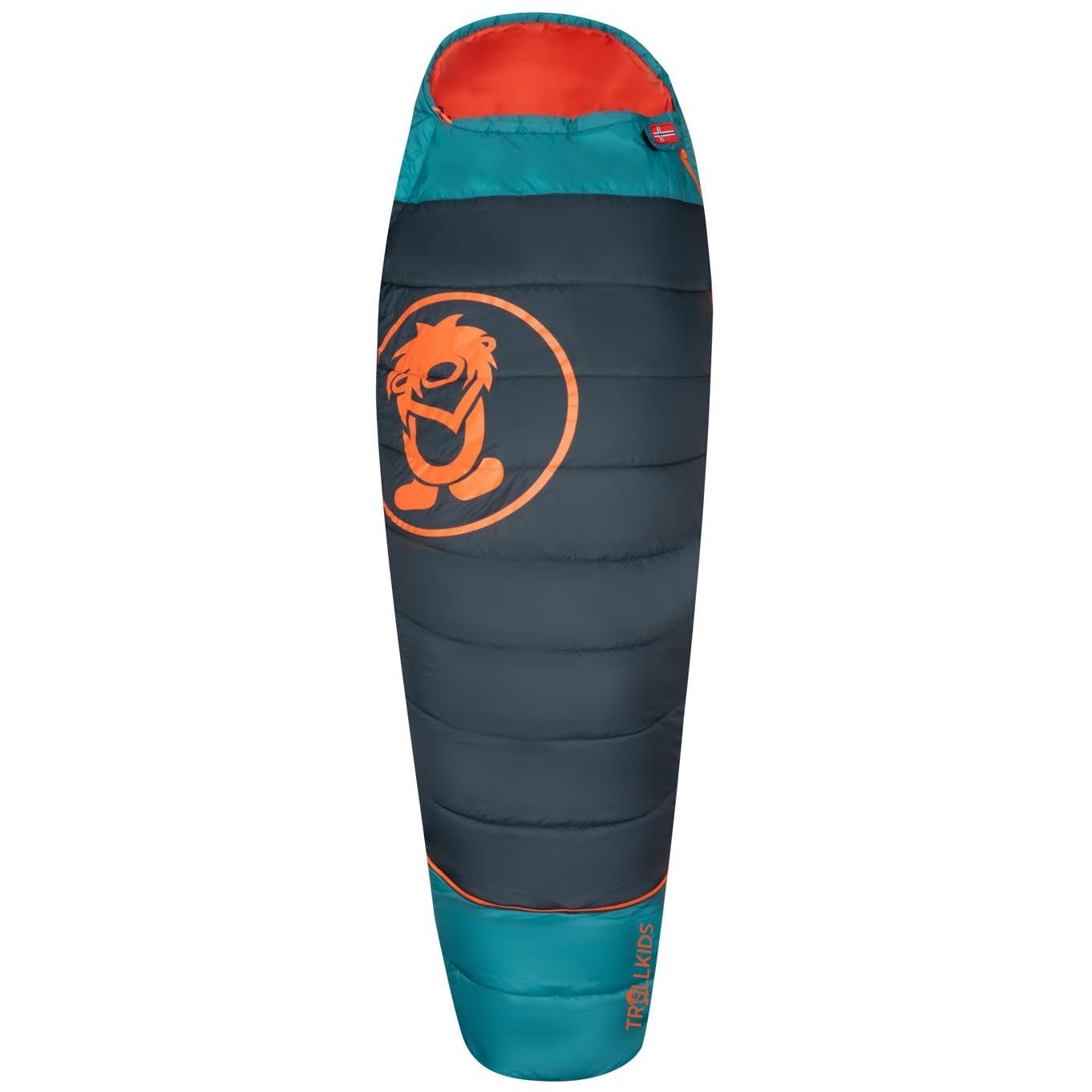 Produktbild von Trollkids Fjell Dreamer Extendable Schlafsack Kinder - Dark Navy/Dusky Turquoise/Glow Orange