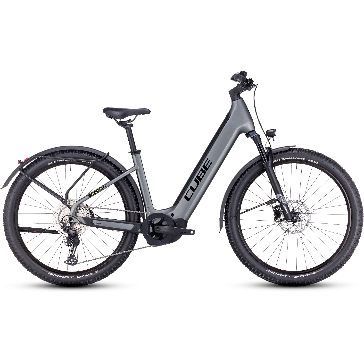 Productfoto van CUBE REACTION HYBRID Pro 625 Allroad - 27.5&quot; Easy Entry Electric Mountain Bike - 2023 - flashgrey / green