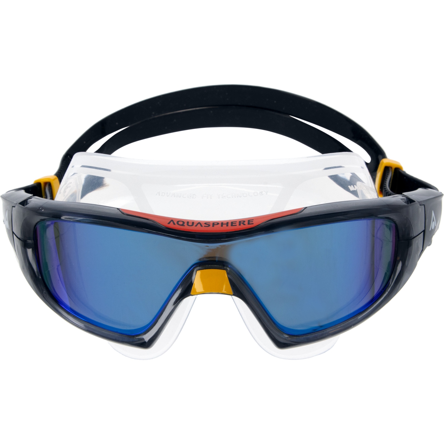 Picture of AQUASPHERE Vista Pro Swim Goggles - Indigo Titanium Mirrored - Dark Gray/Orange