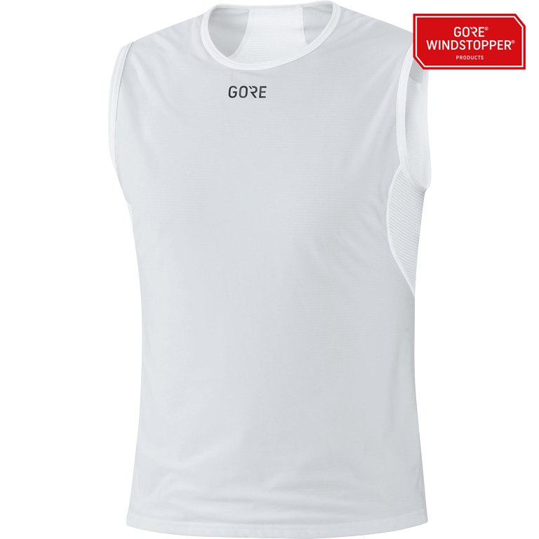 Produktbild von GOREWEAR M GORE® WINDSTOPPER® Base Layer Shirt Ärmellos - light grey/weiß 9201
